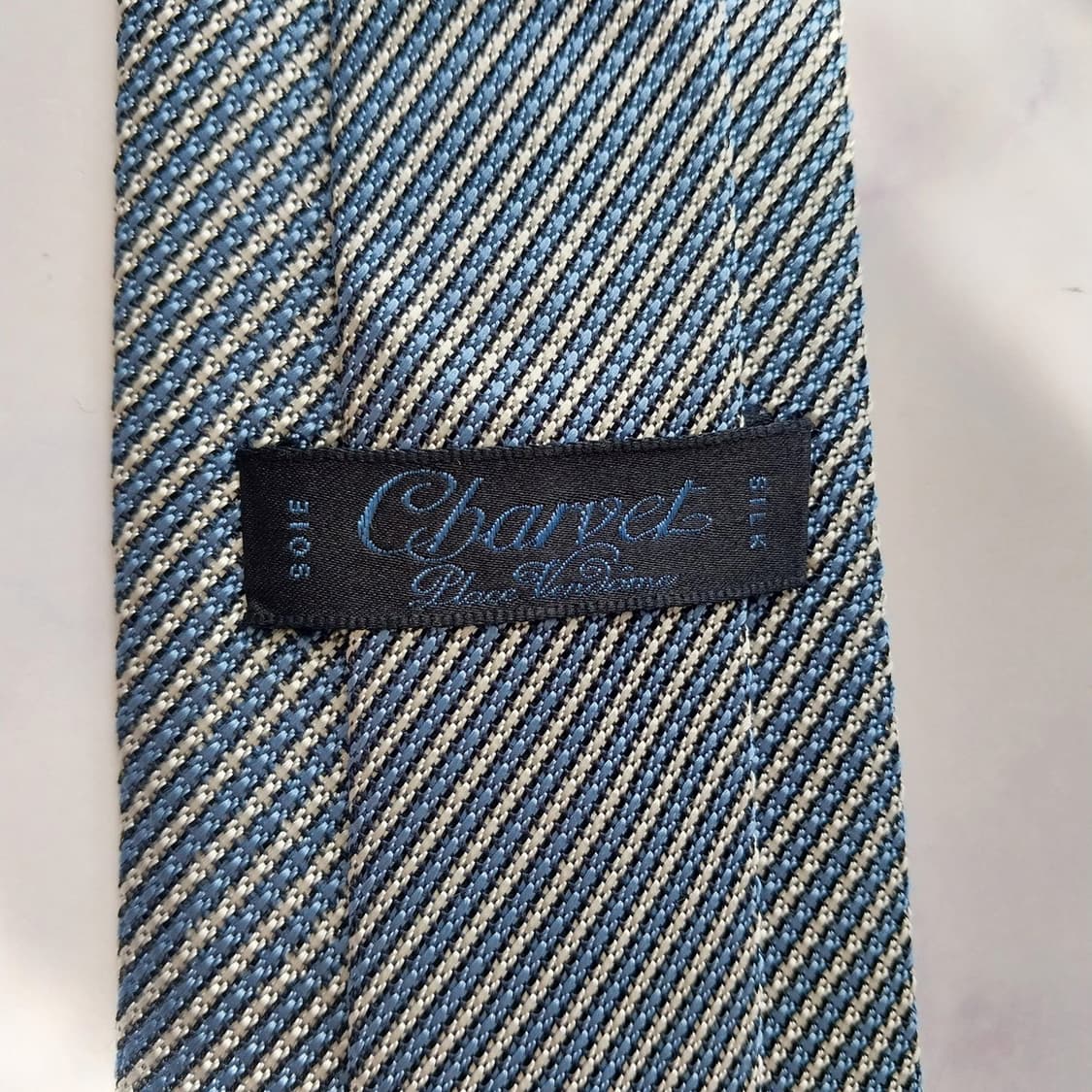 샤르베 실크 블루 스트라이프 넥타이 8.9cm A+등급 K2213 상품이미지9