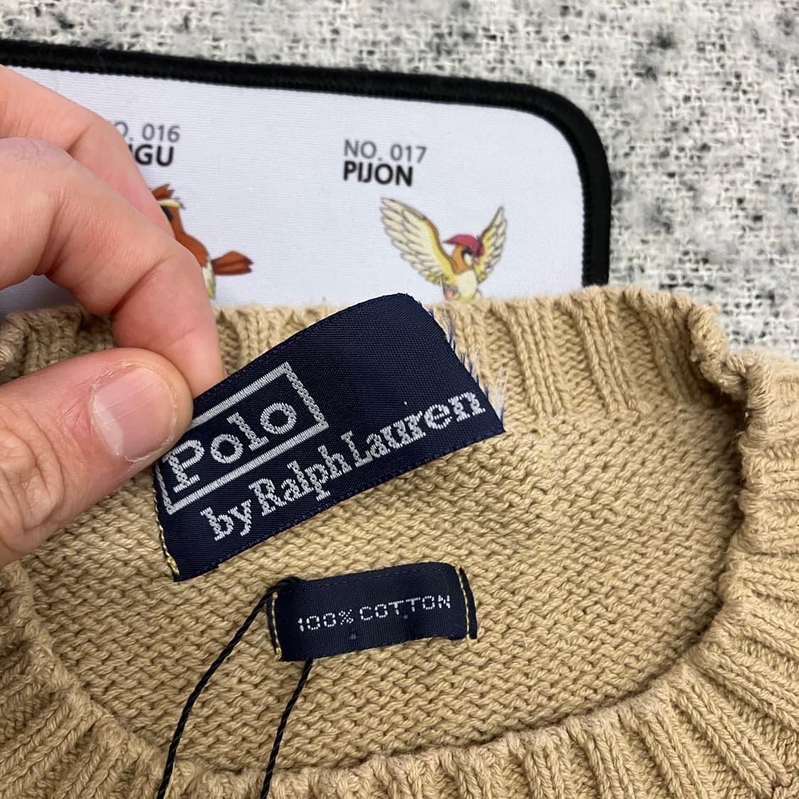 N71 폴로 코튼 니트 베이지 상품이미지2