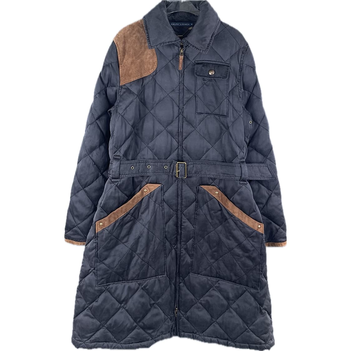 [XL] 폴로 랄프로렌 여성 퀼팅 벨티드 덕다운 롱 코트 일본판 상품이미지1