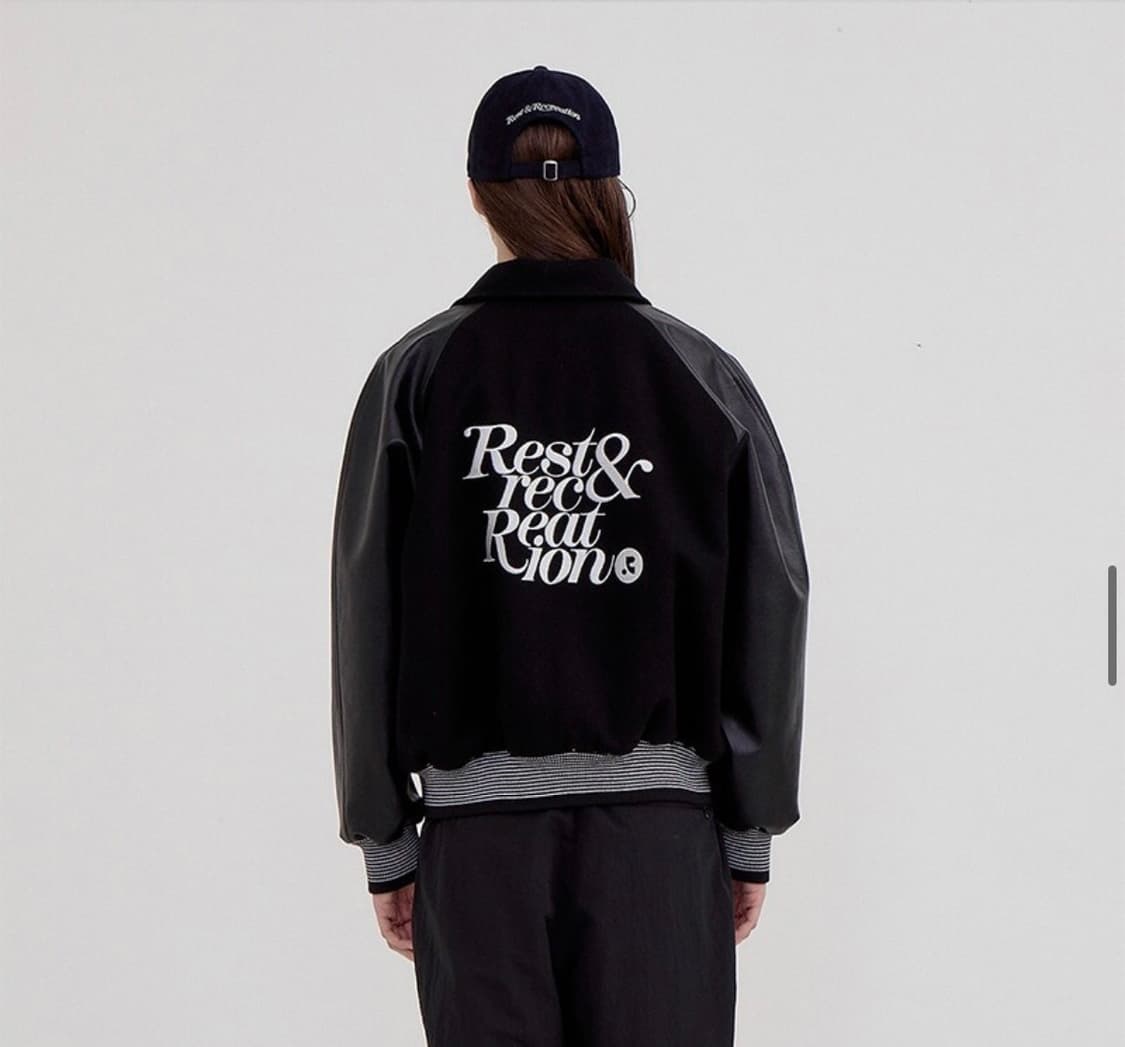 레스트앤레크레이션 바시티자켓 네이비 사이즈2 상품이미지3