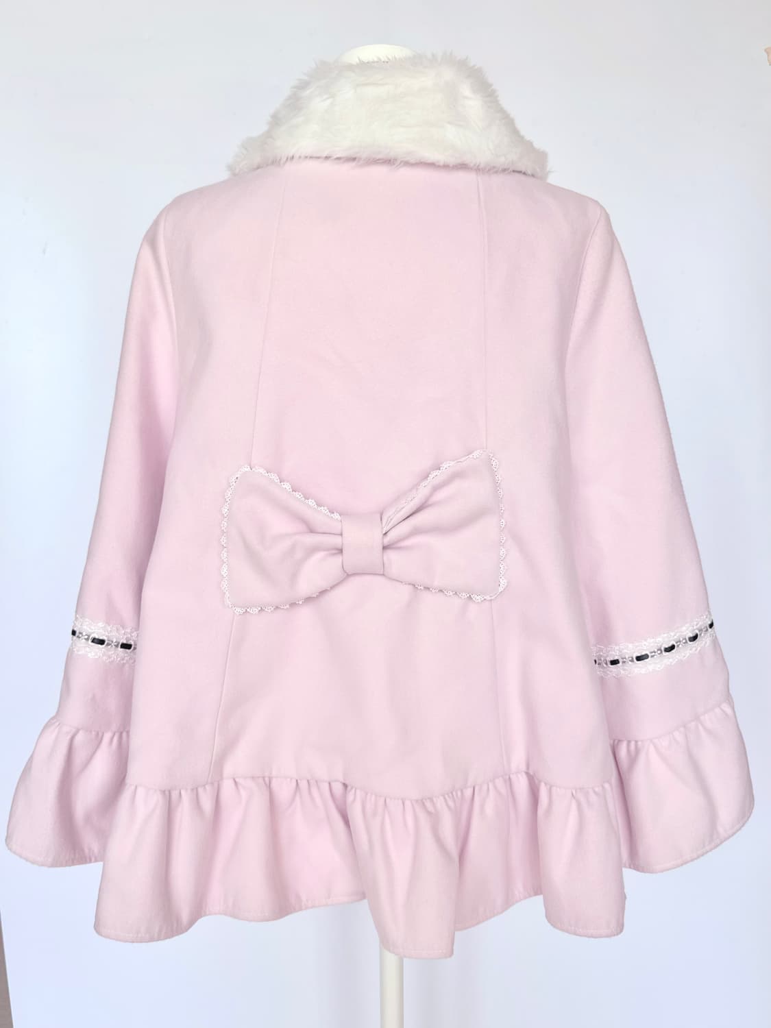 디어마이러브 디어리 러블리 폼폼 퍼 리본코트 로리타 양산형  상품이미지5