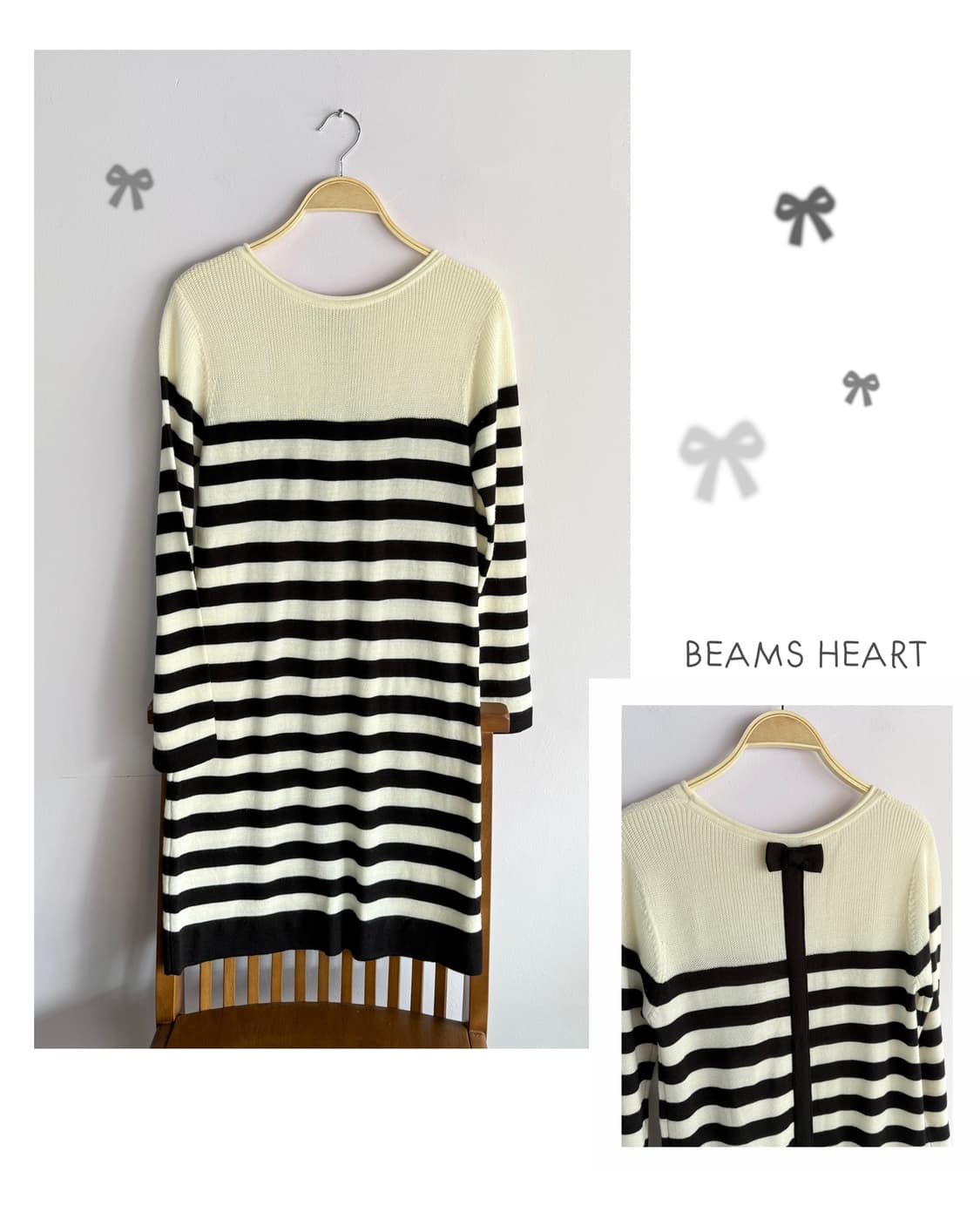빔즈하트 리본 니트원피스 상품이미지1