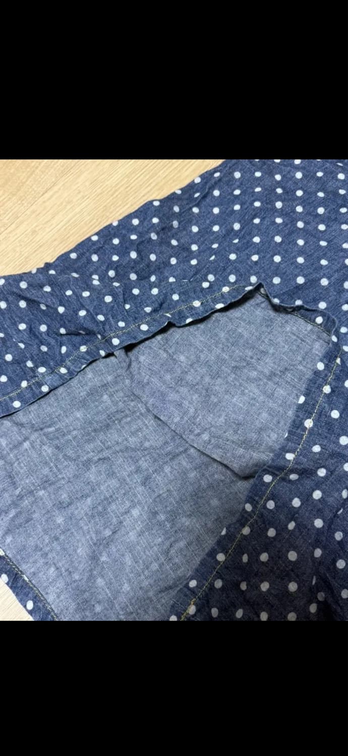 🤍[일본 빈티지] 데님 땡땡이 반바지🫐 상품이미지5