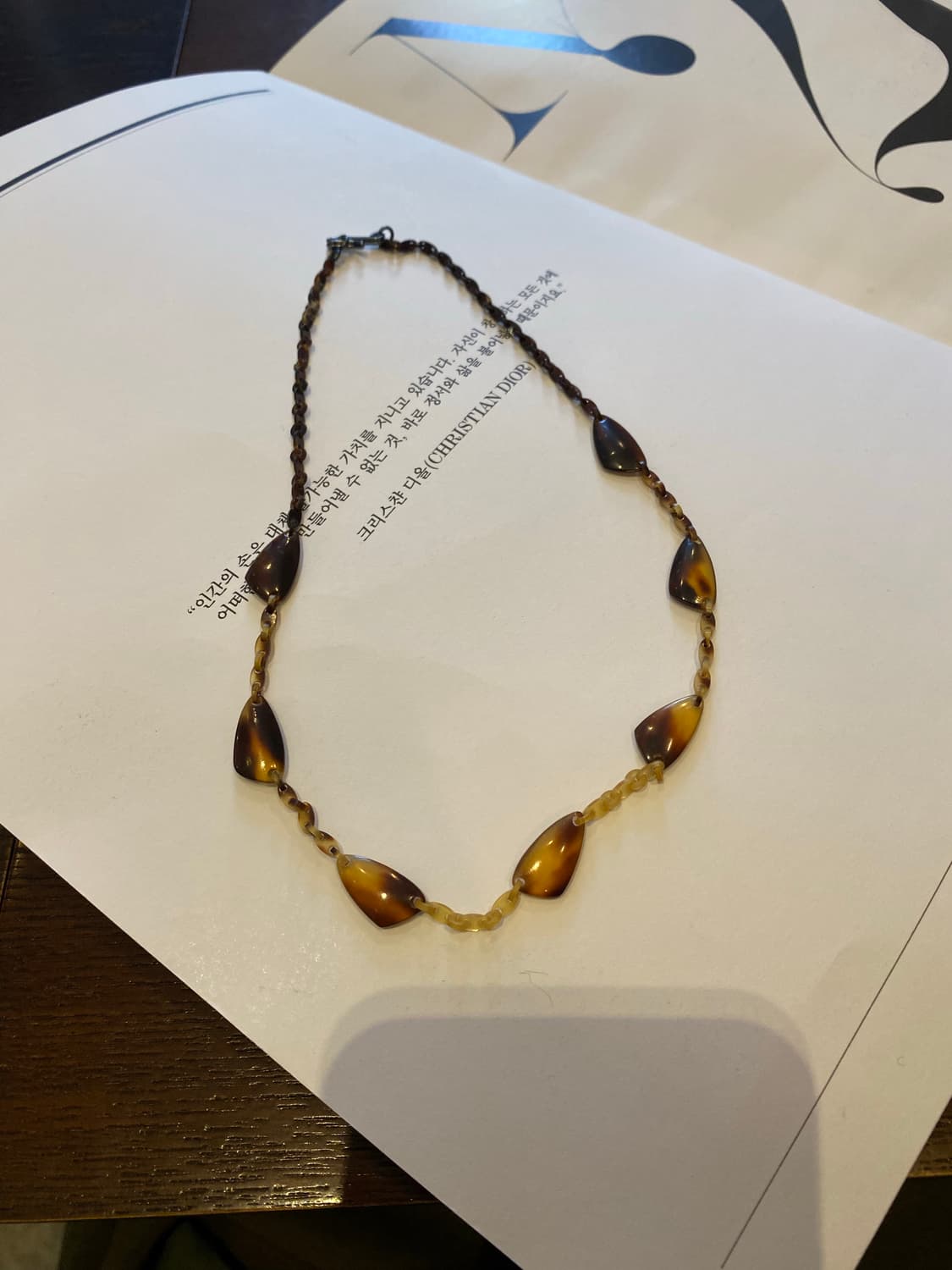 브라운 호피 호마이카 일본 빈티지 목걸이 주얼리  상품이미지5
