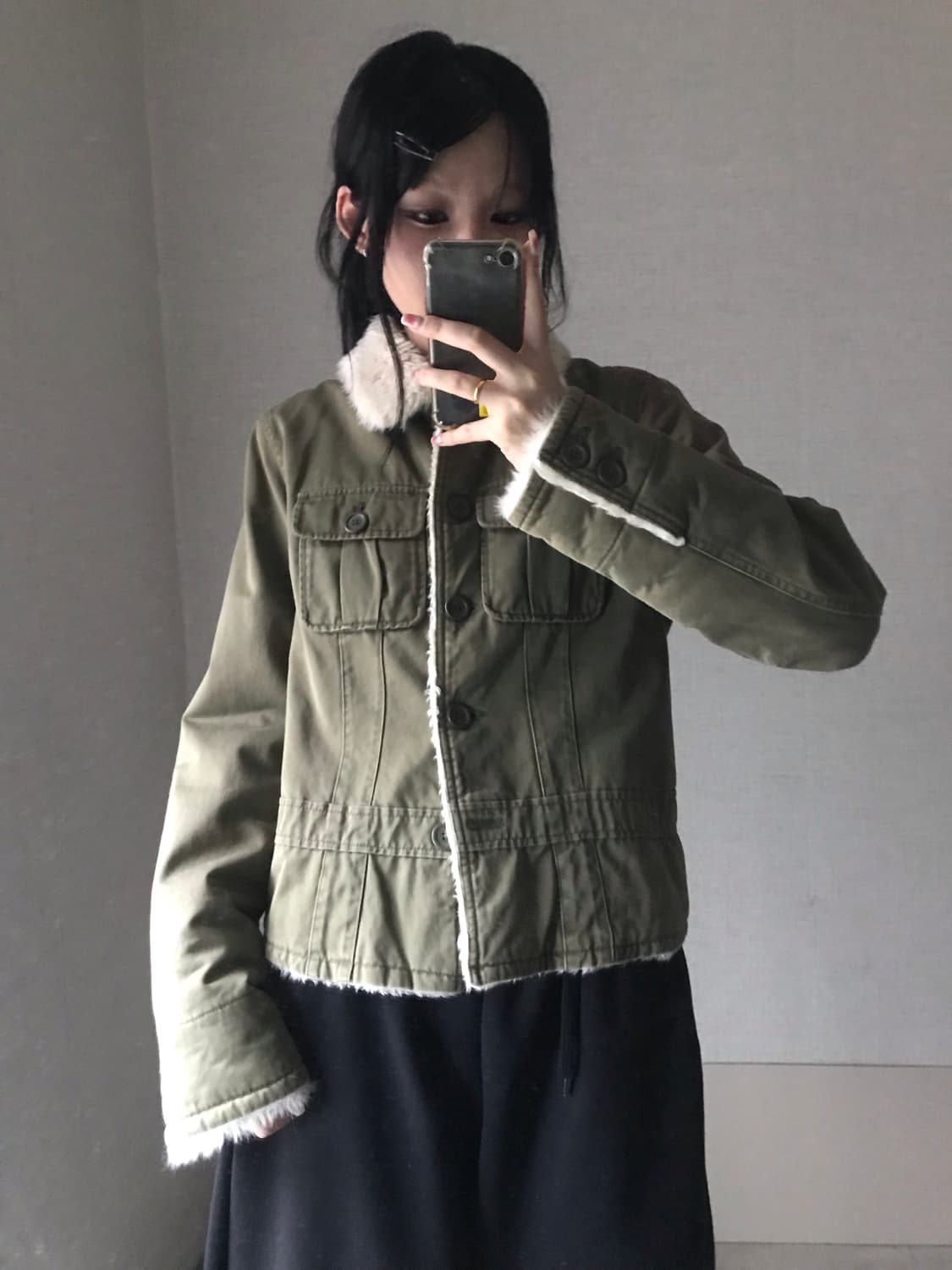 아베크롬비 카키 퍼자켓 상품이미지4