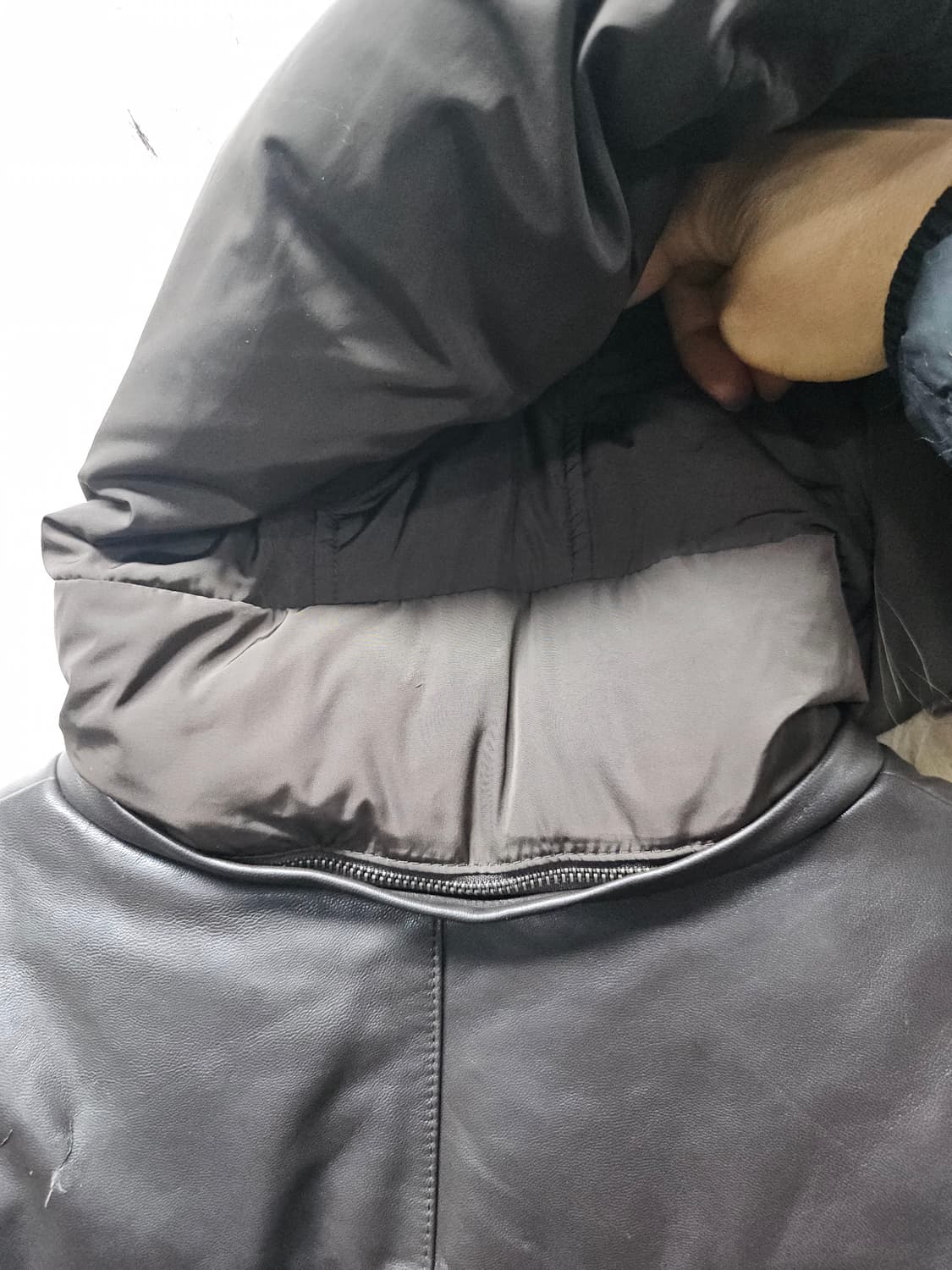 크로크다일 브라운 양가죽 패딩 105 하자0 상품이미지5