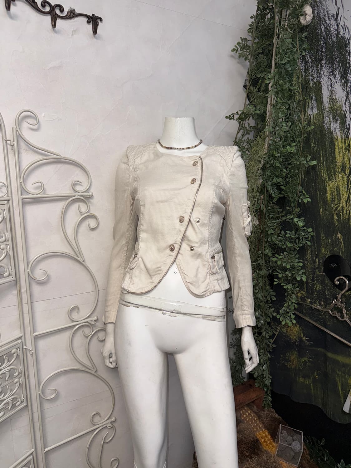 O’2ND ivory linen button military jacket 상품이미지7