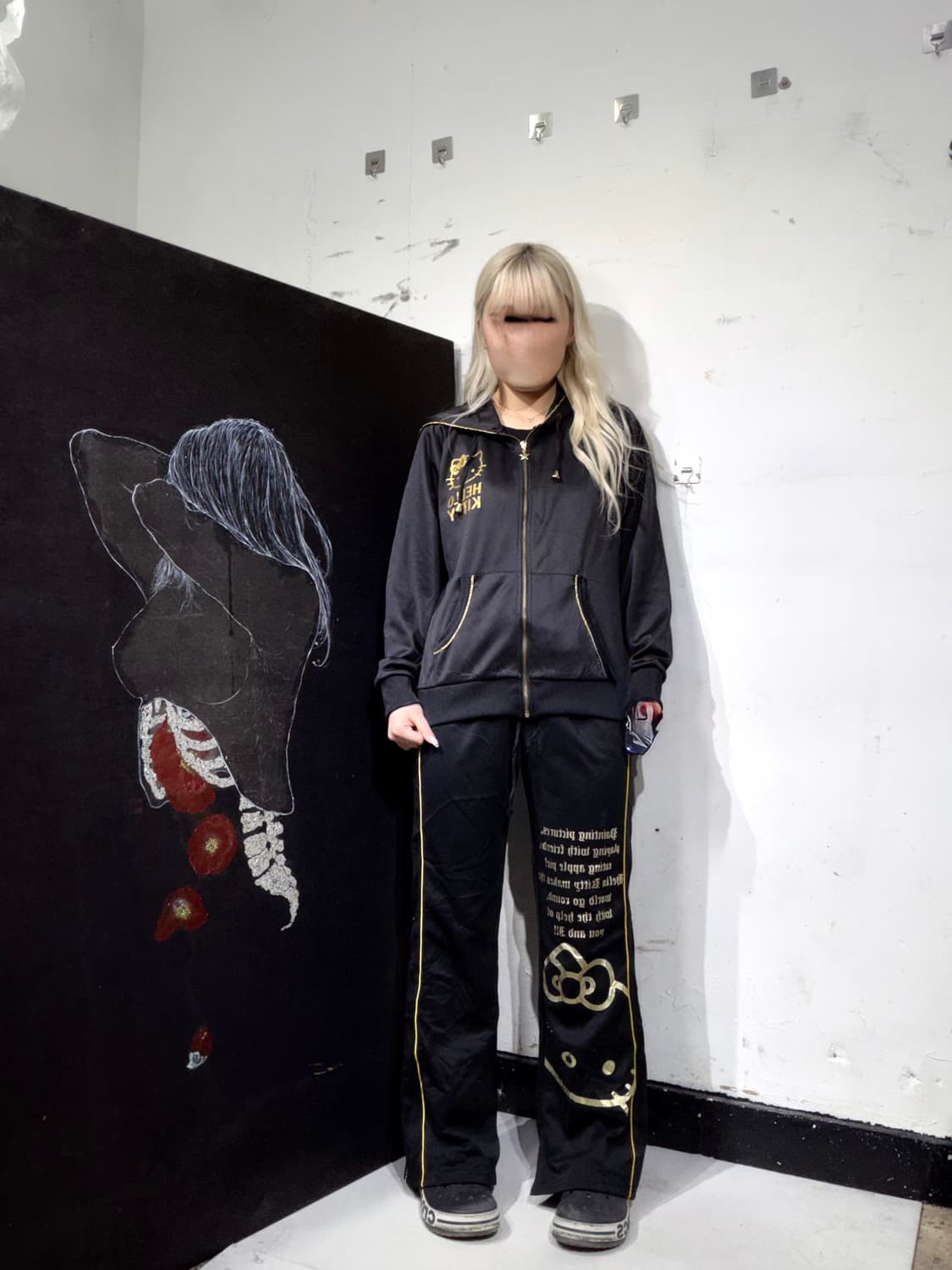 JPN 헬로키티 빅로고 져지 갸루 트레이닝 팬츠 추리닝 셋업 L 상품이미지5