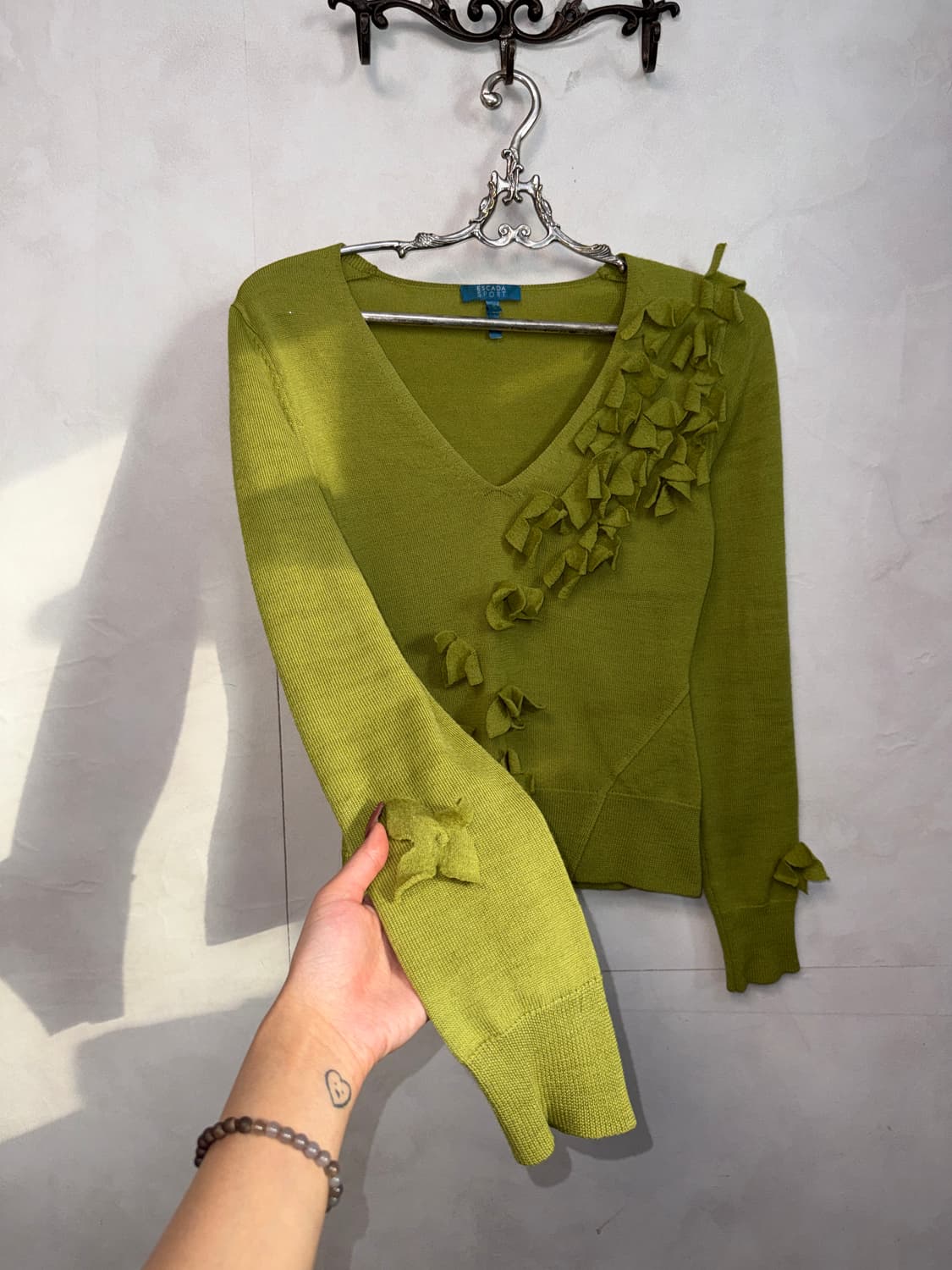 ESCADA olive flower draped knit 상품이미지6