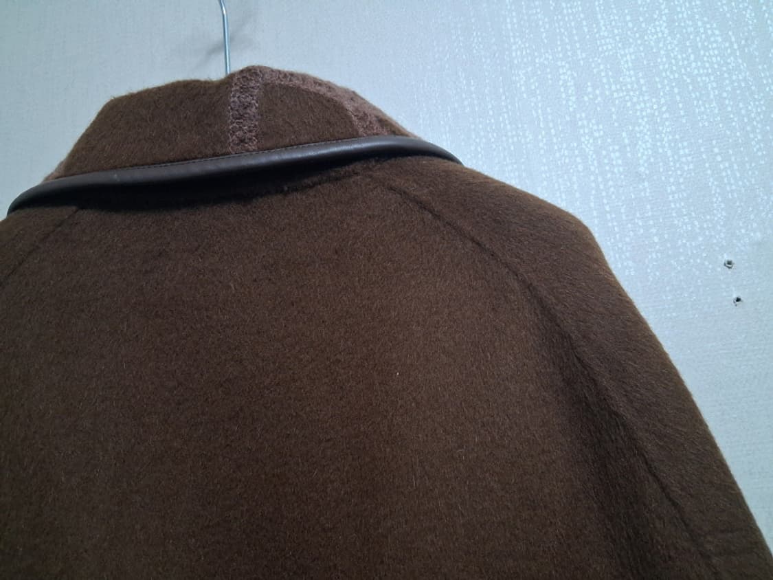 수입 낙타털 혼합 천연양가죽 배색 양모롱코트 카멜 새거 프리  상품이미지7