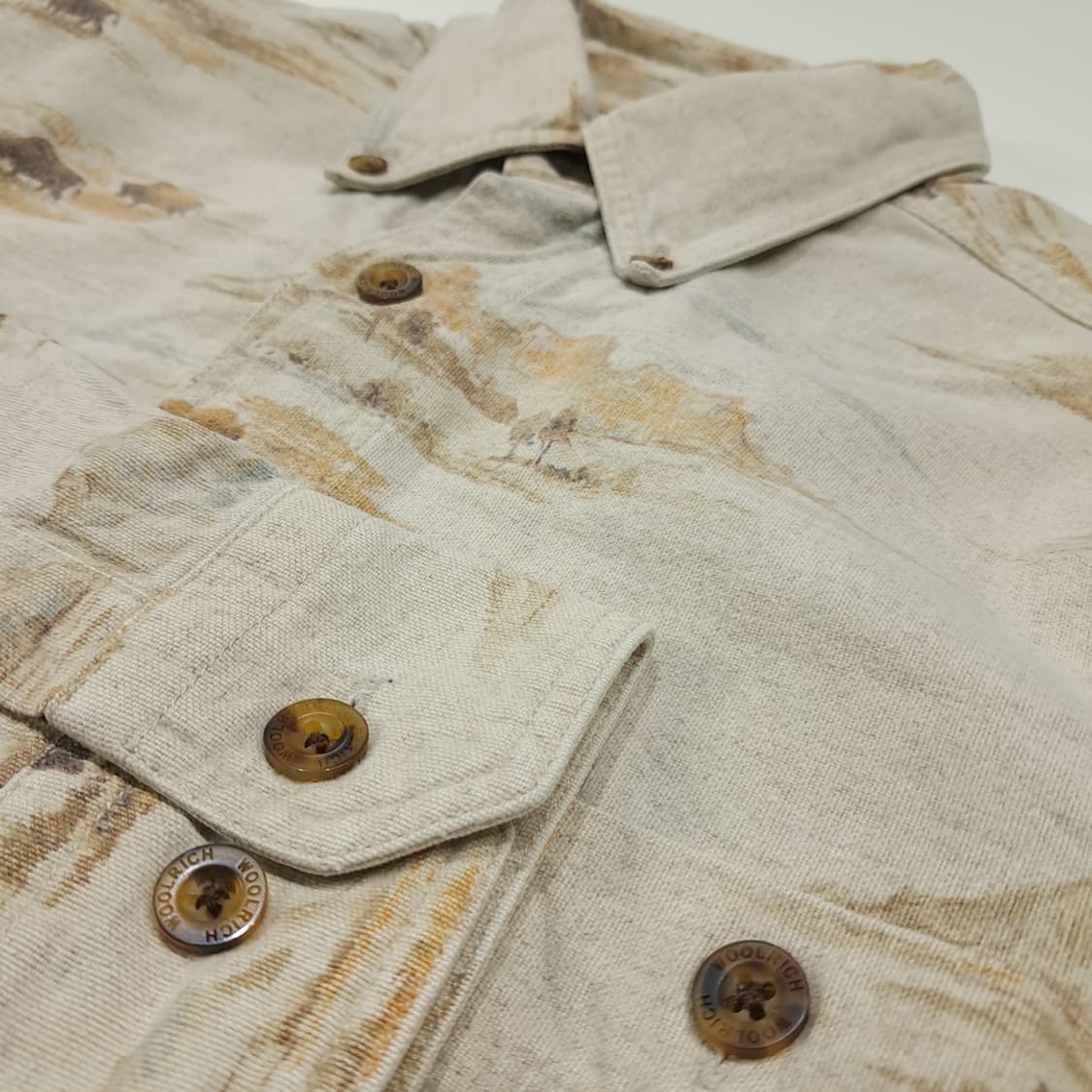 CL341 M 울리치 90s 코튼 버팔로시닉프린트 베이지 셔츠 남방 상품이미지5