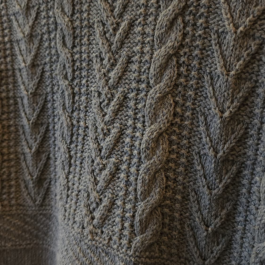 폴로 피셔맨 니트 데미지 디테일 패치워킹 인디고 블루 m 상품이미지8