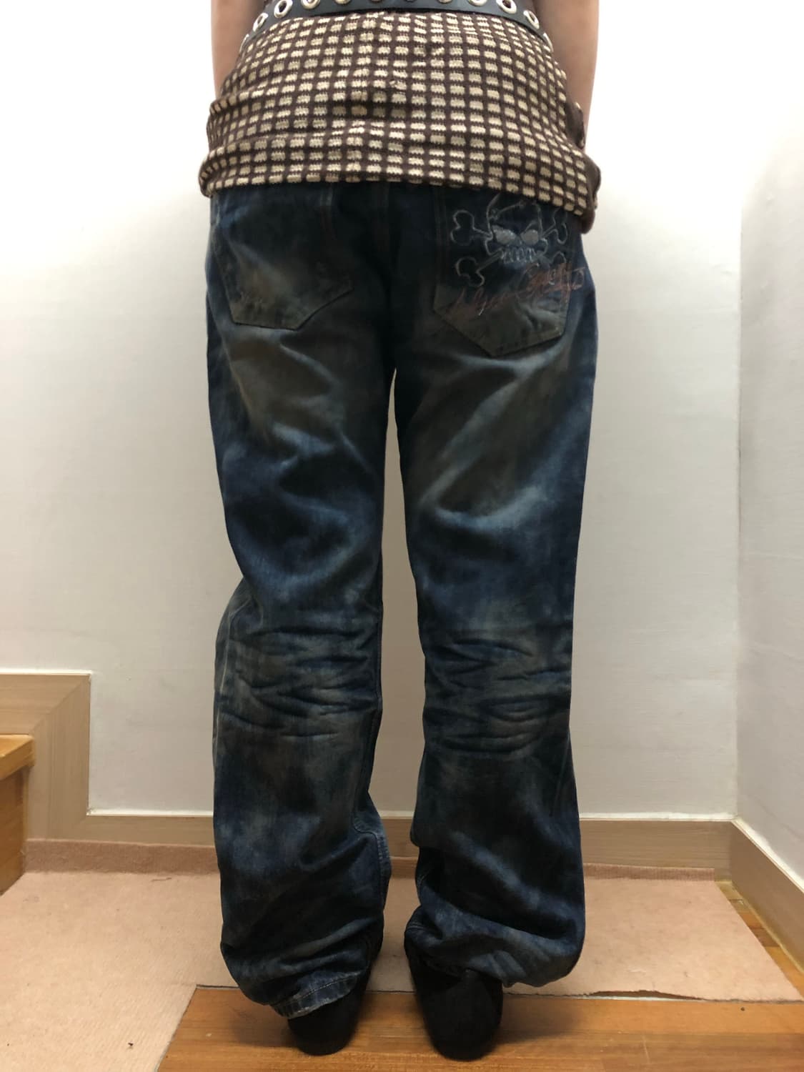 빈티지 데님 워싱 펑크 팬츠 상품이미지2