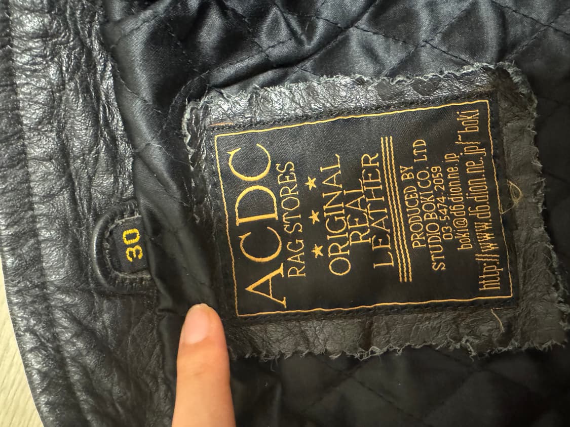 AC/DC 블랙 레더 라이더 자켓 / 빈티지 무드 상품이미지2