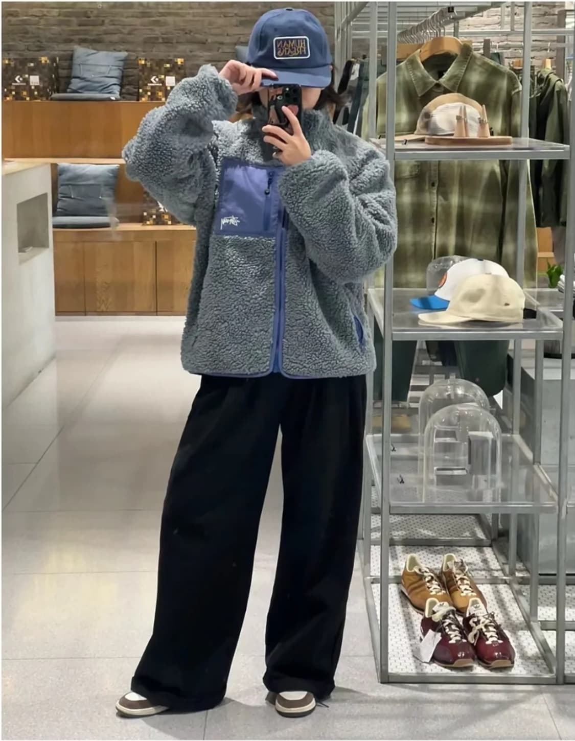 [M,L] 스투시 쉐르파 리버시블 자켓 블루스톤 상품이미지2