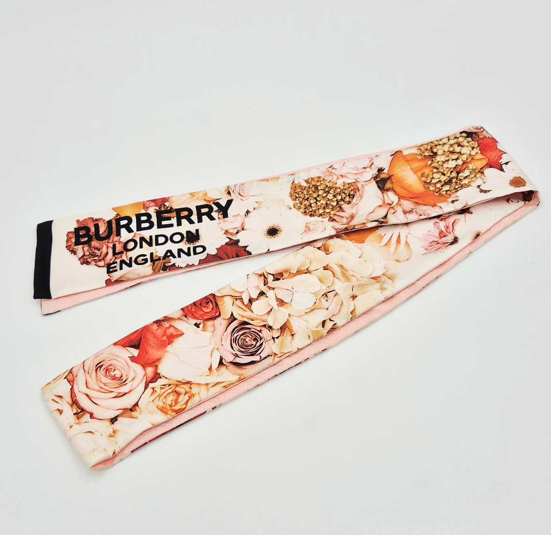 버버리 플로럴 실크 트윌리 스카프 핑크 상품이미지6