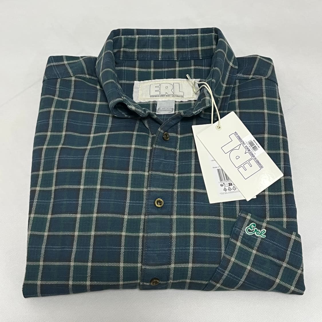 [L]이알엘 ERL 25fw GREEN PLAID 체크 셔츠 상품이미지1