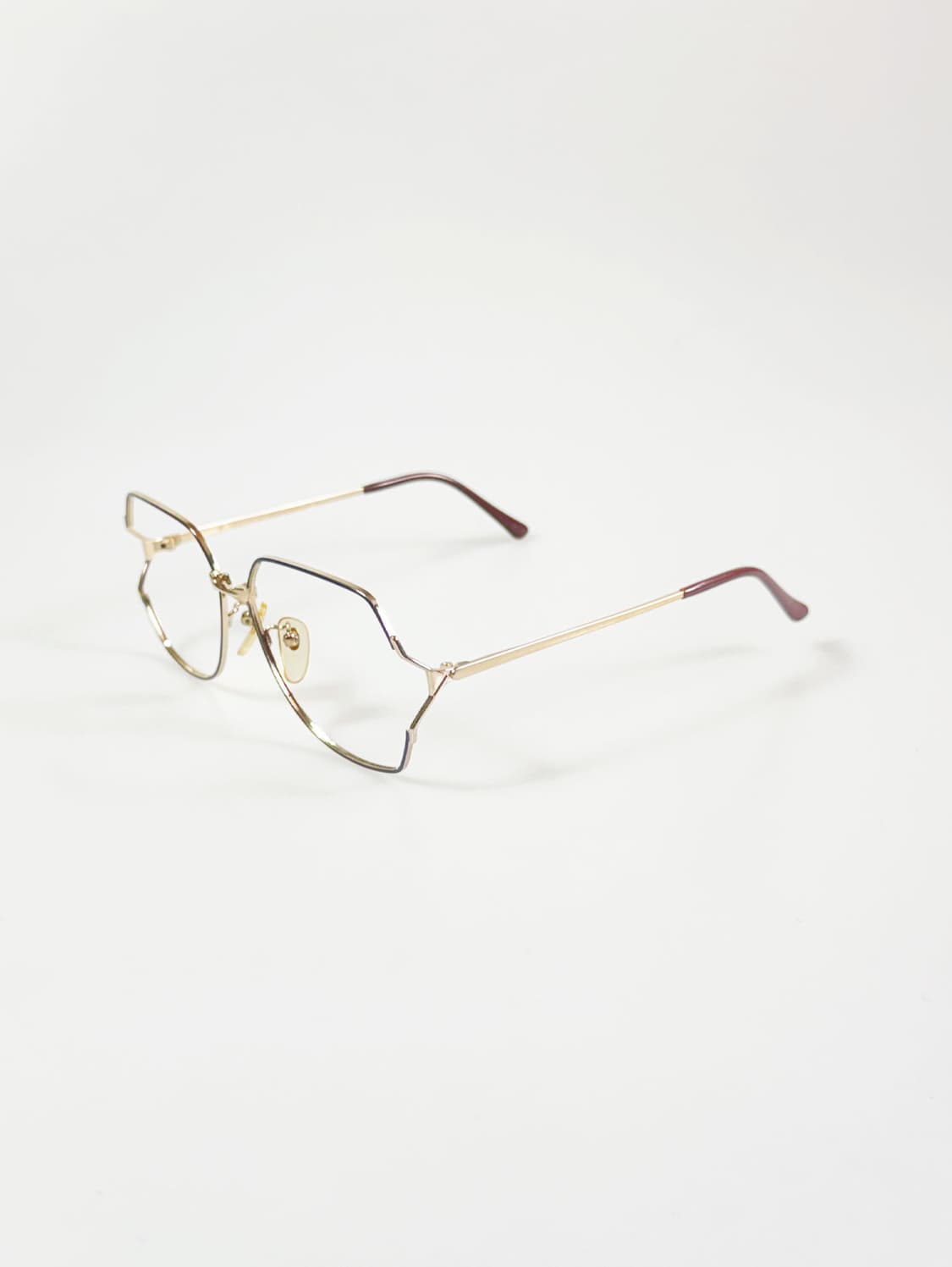 90s 서전 SJ STAR 골드톤 지오메트릭 메탈 빈티지 안경 상품이미지3