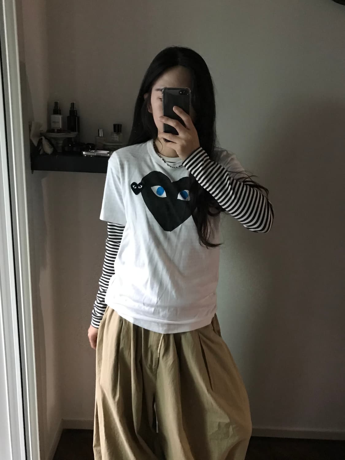꼼데가르송 블랙와펜 화이트 반팔티 상품이미지3