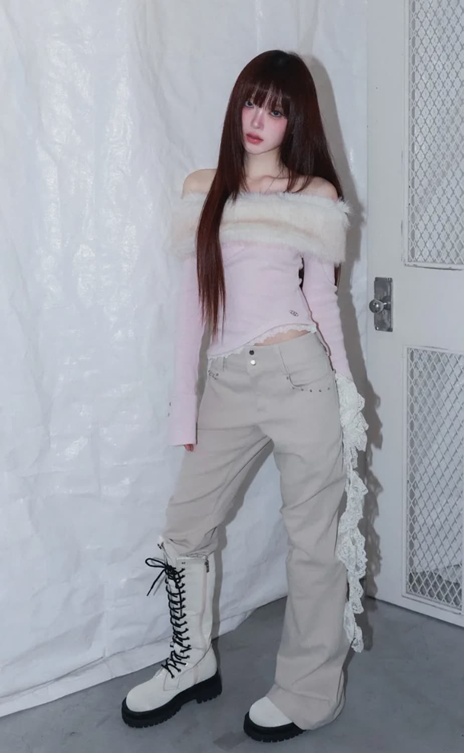 체리퀴리 버니 오프숄더 탑 핑크 상품이미지3