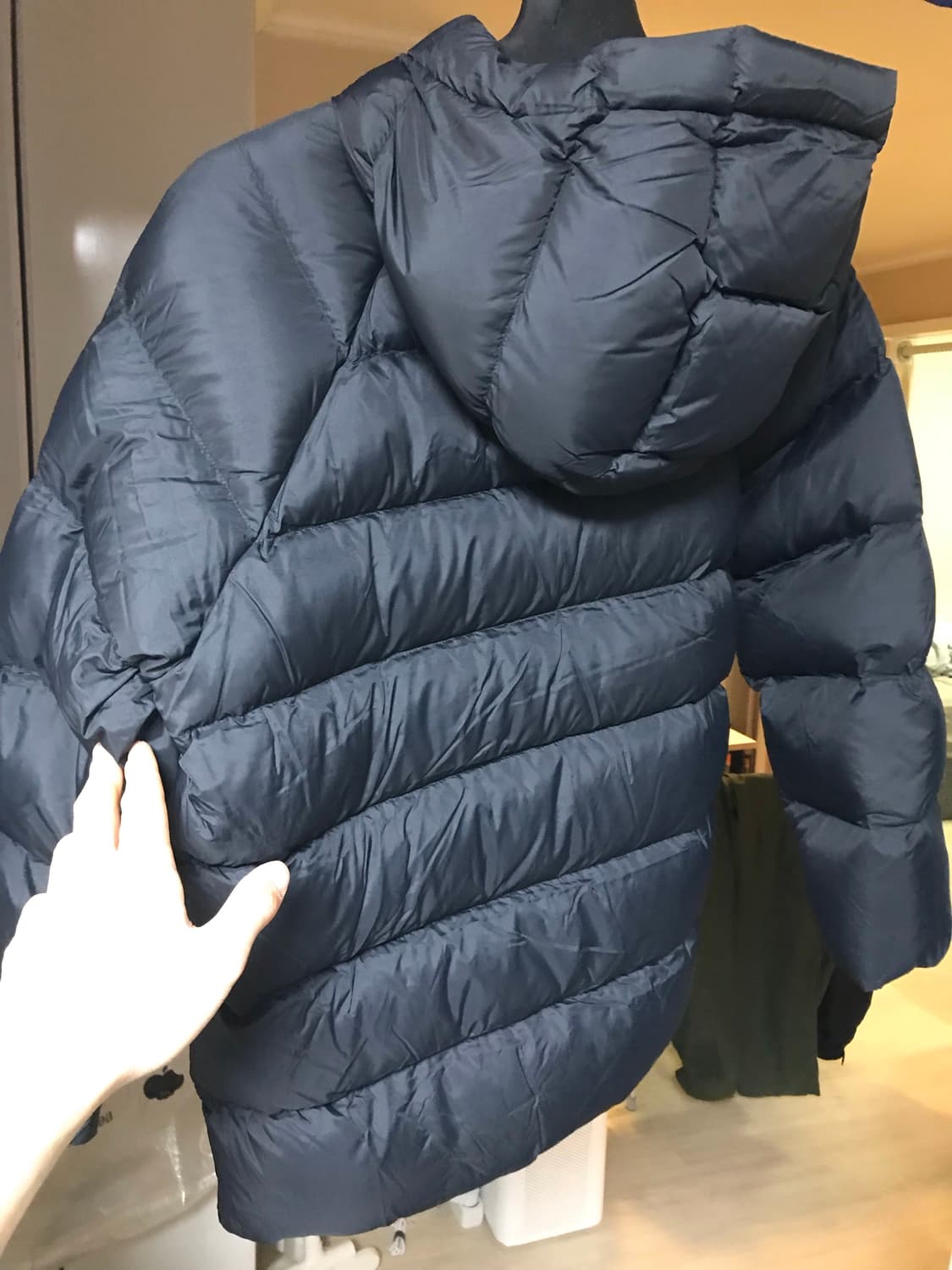 무인양품 포케터블 경량 다운재킷 블랙 XL(새상품) 상품이미지6