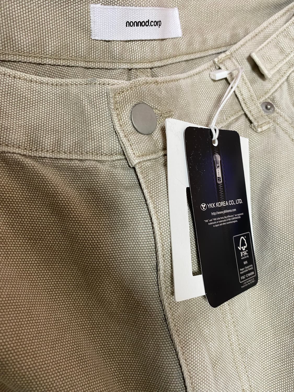 정가이하) 논노드 더블니 커버 팬츠 2사이즈 베이지 상품이미지2