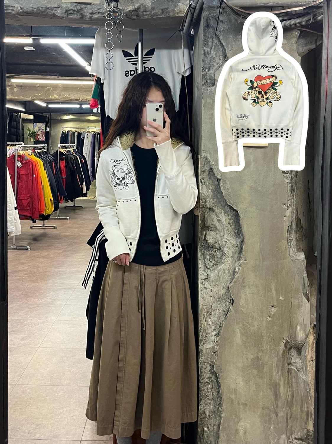 에드하디 큐빅 올드스쿨 타투 퍼 후드집업 아이보리 #csz2073 상품이미지1