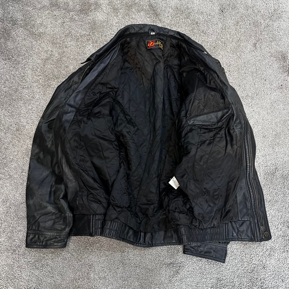 빈티지 블랙 양가죽 봄버 자켓XL 상품이미지4