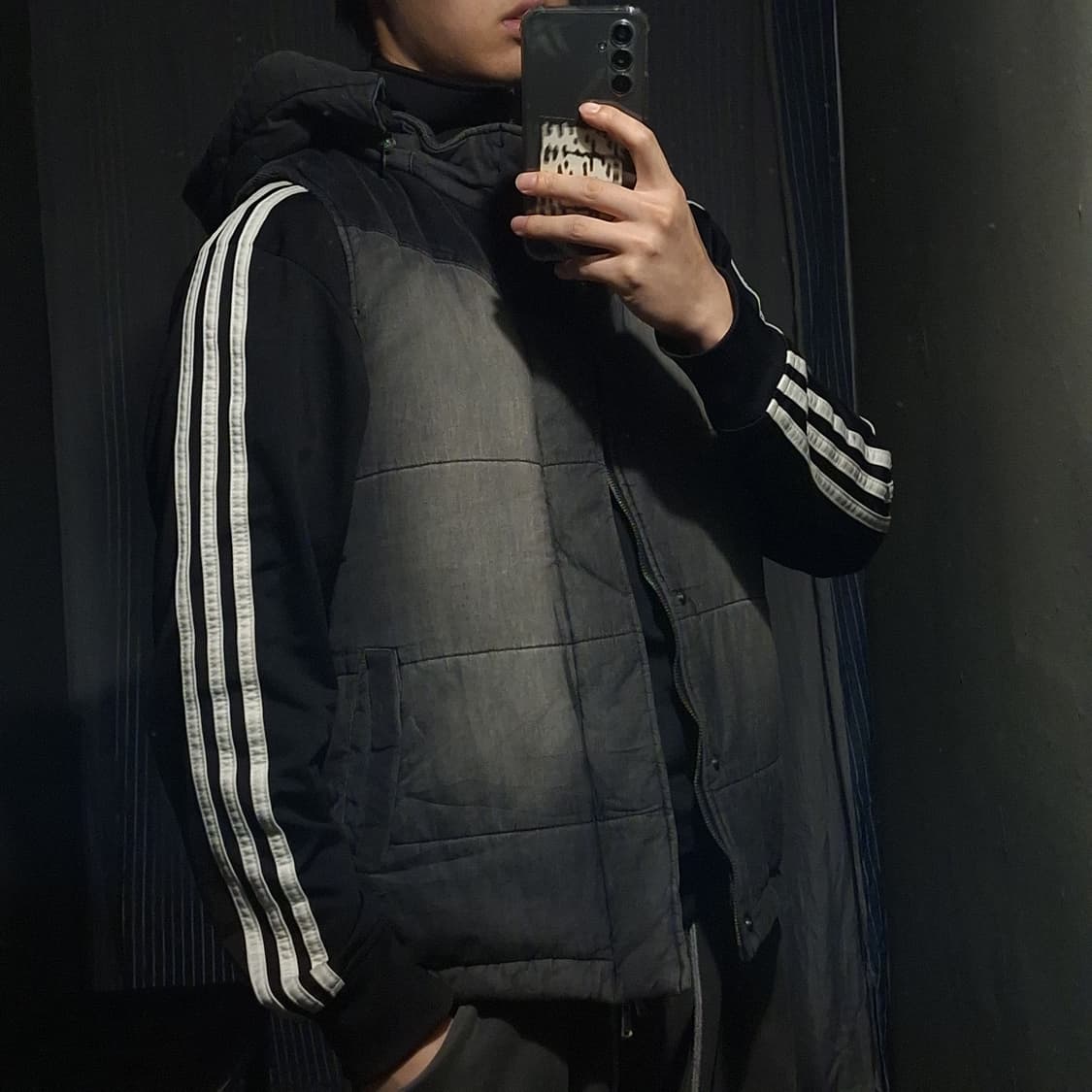 모디파이드 JP 피그먼트 그레이 워싱 스트릿 패디드 패딩조끼 패딩베스트 상품이미지1