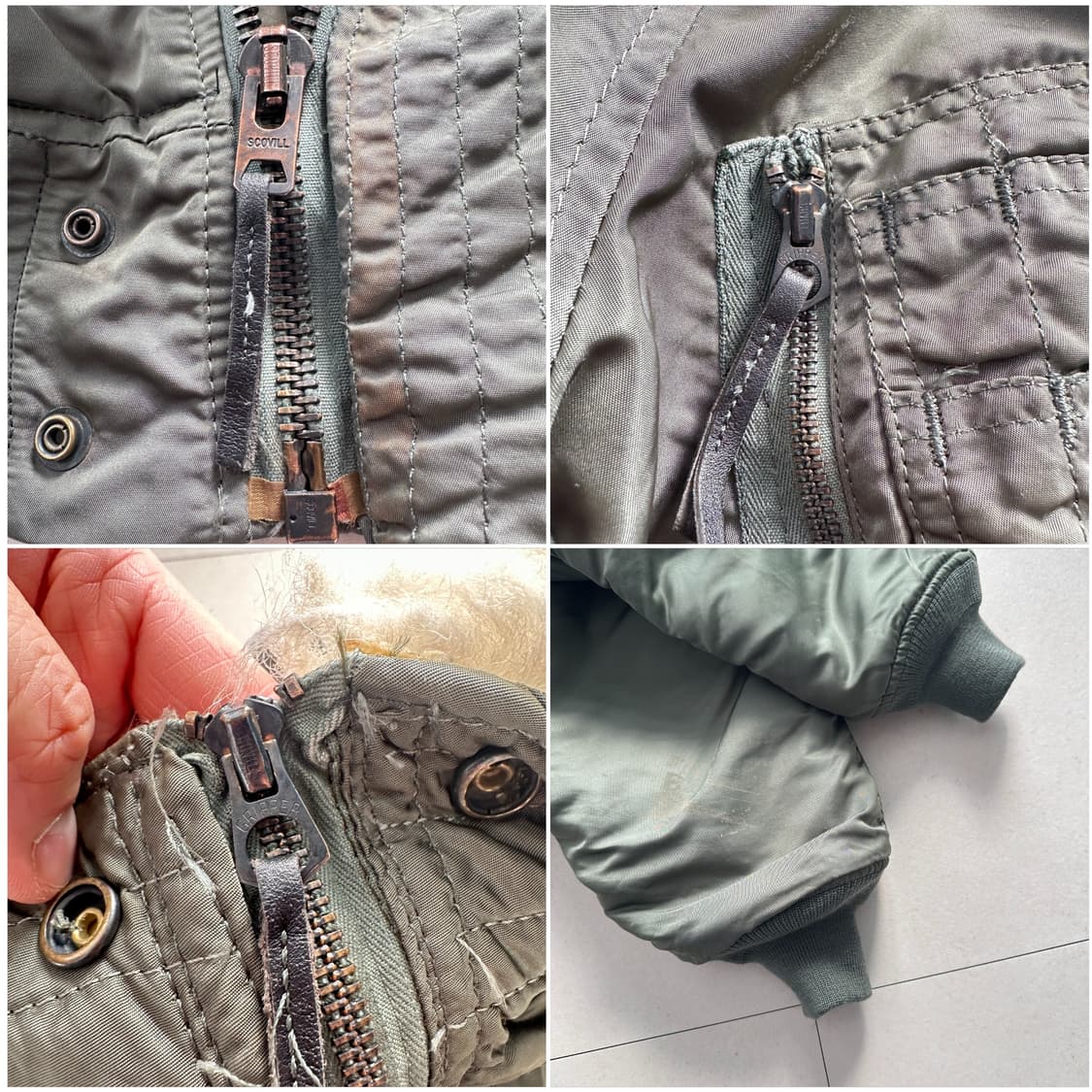 80s 오리지널 군납 알파 N-2B 미공군 플라이트 자켓 M  상품이미지6