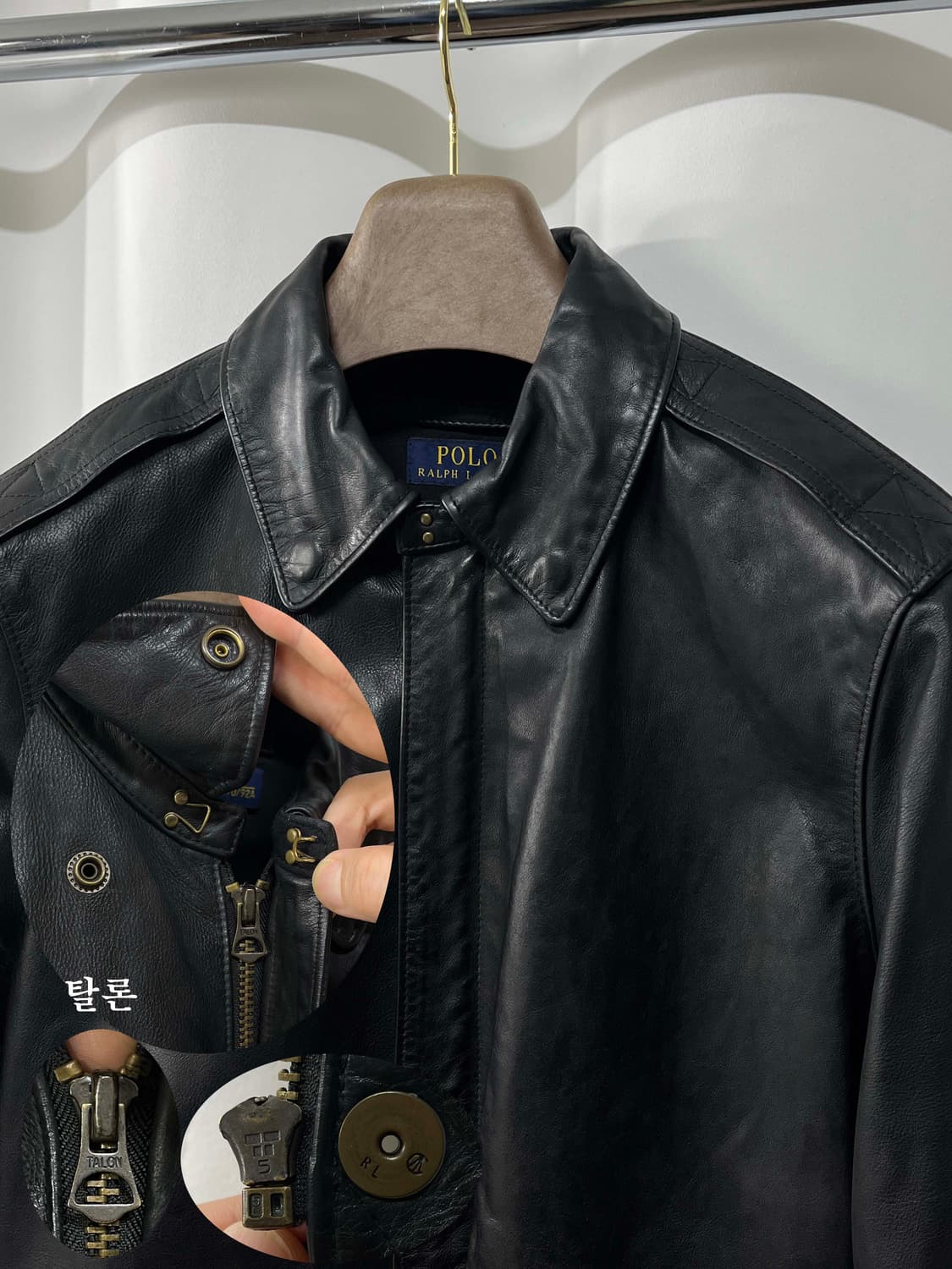 폴로 랄프로렌 카우하이드 A-2 플라이트 레더 봄버자켓 상품이미지4