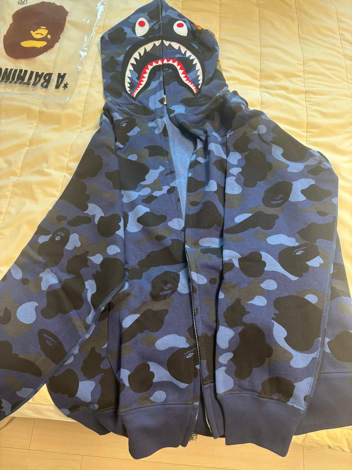 베이프 샤크후드집업 청계 L 새상품급 상품이미지2