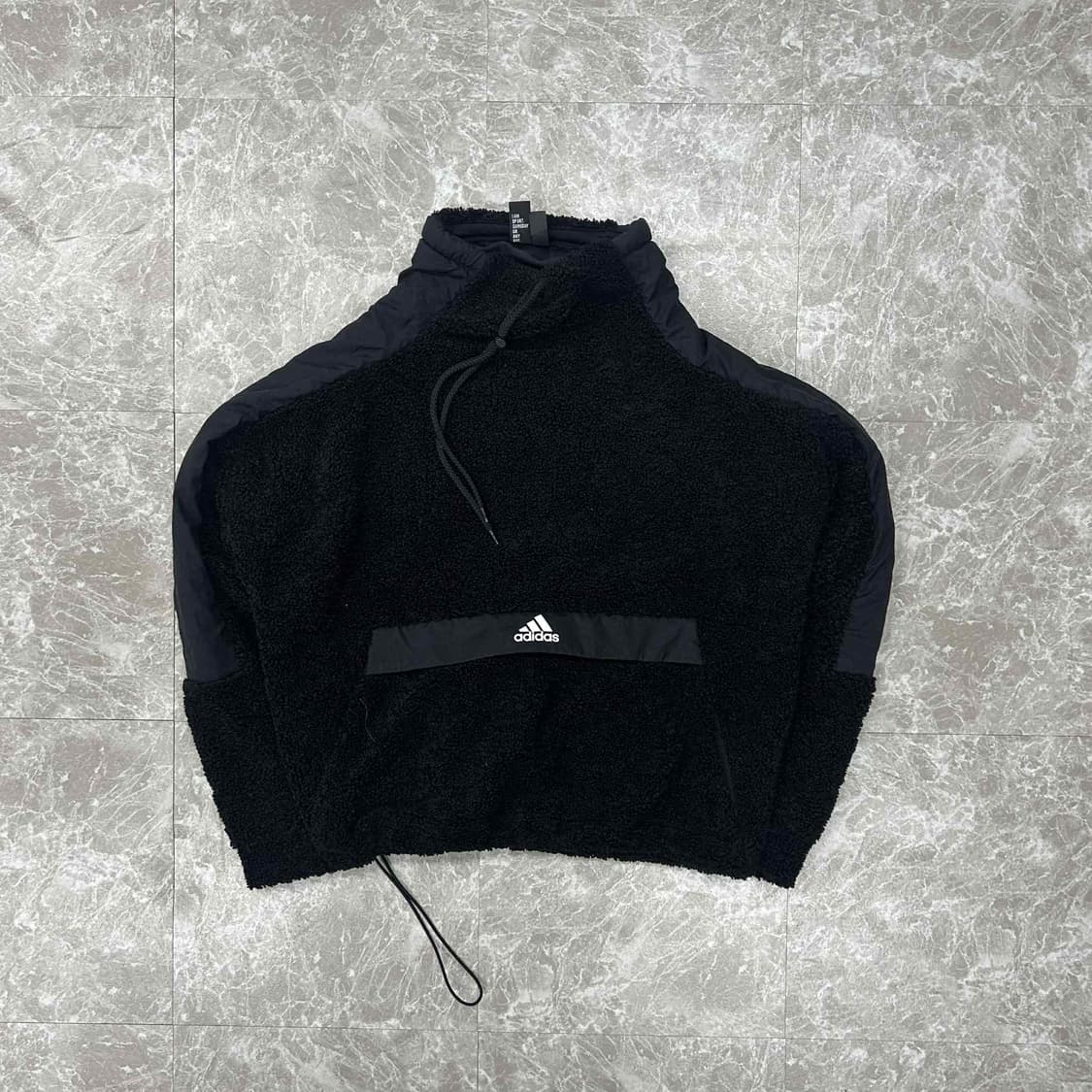 아디다스 플리스 포켓 블랙 웜업 맨투맨(XS) 상품이미지2