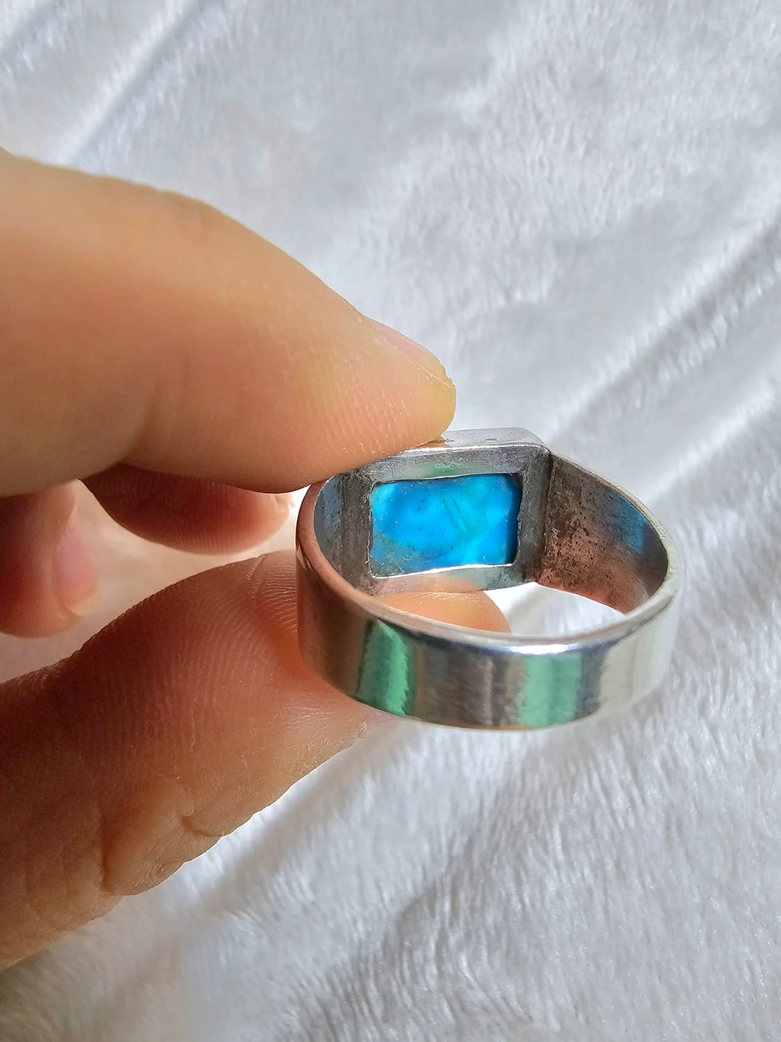 천연 터키석 은반지 상품이미지2