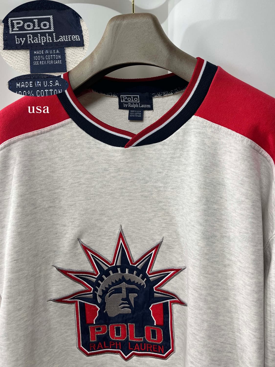 90's 폴로 랄프로렌 usa 패트리어트 스타디움 스웻셔츠 맨투맨 상품이미지3
