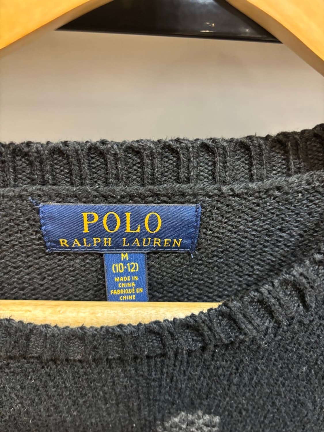 (10~12Y/약55) 폴로 랄프로렌 폴로베어 자수디테일 니트 블랙 (민 상품이미지2