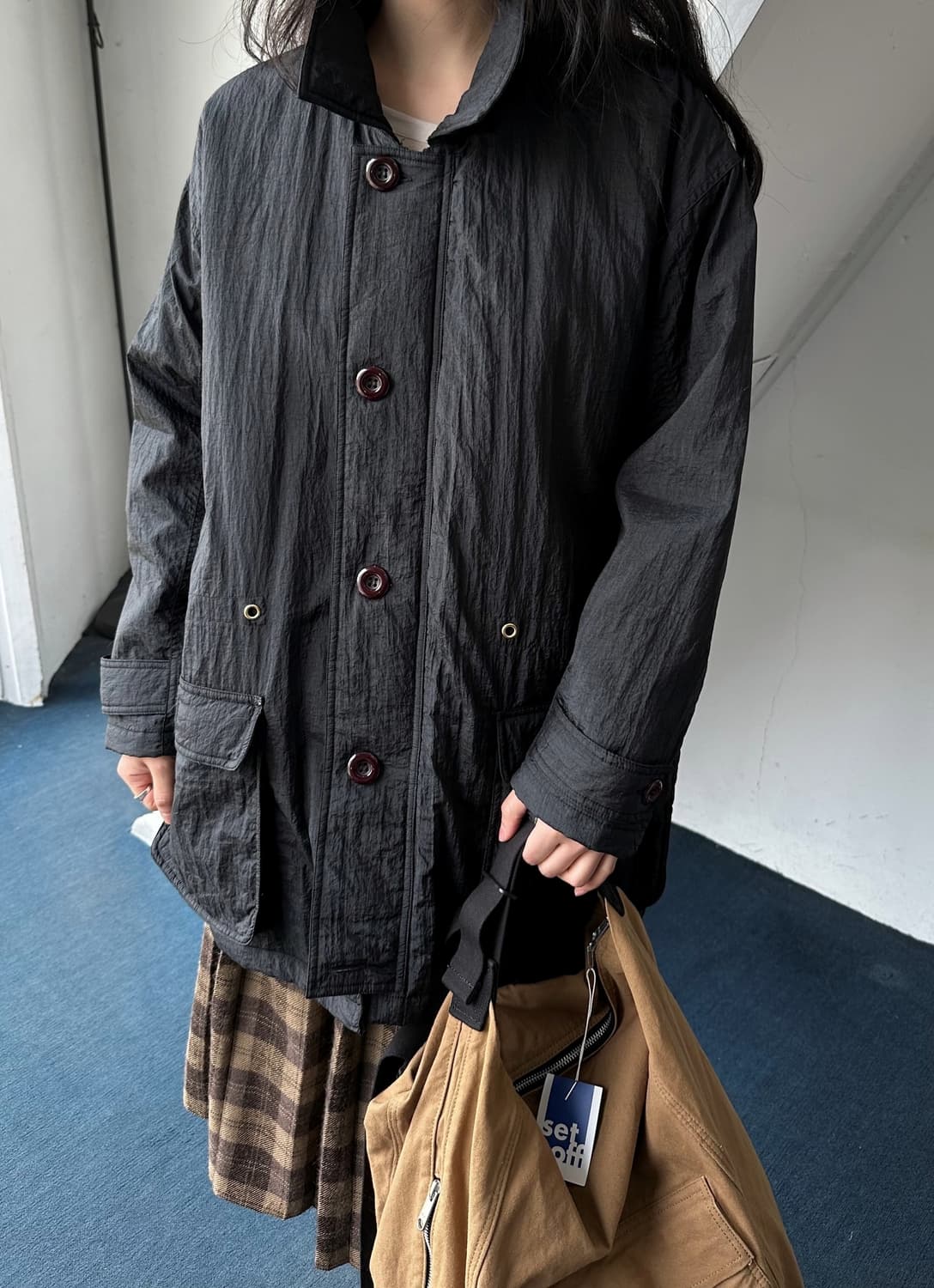  Padded design single collar easy coat 상품이미지9