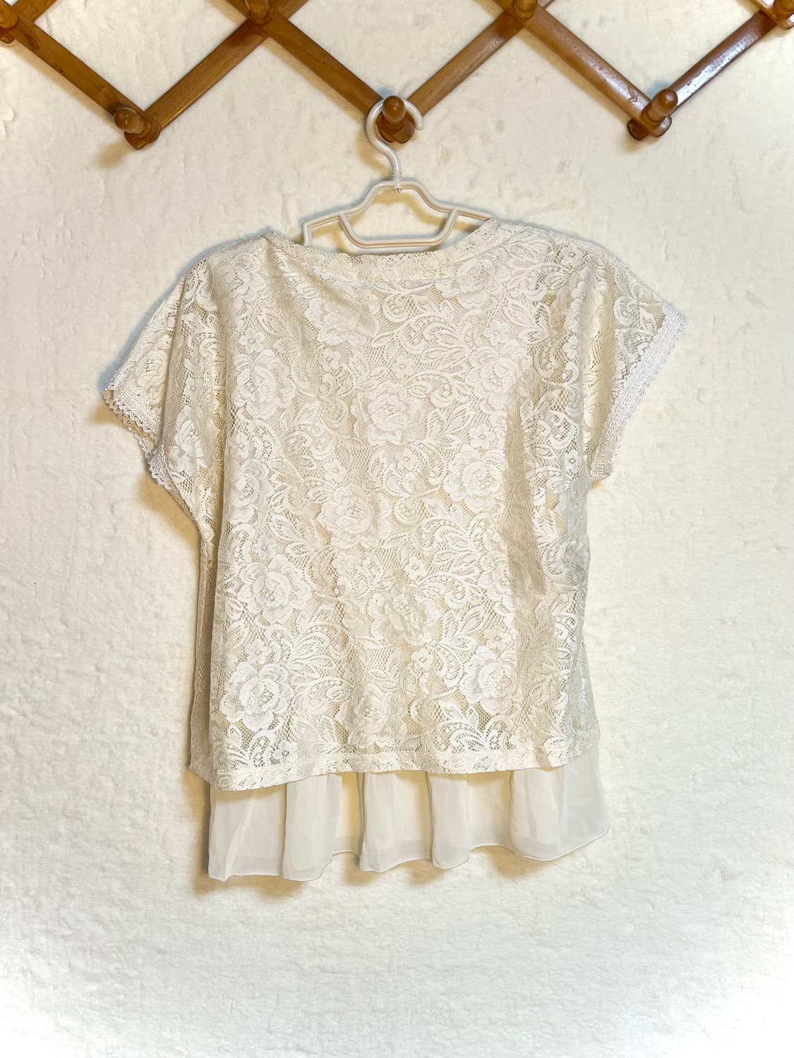 엑시즈팜 빈티지 레이스 리본 반팔 티셔츠 상품이미지2