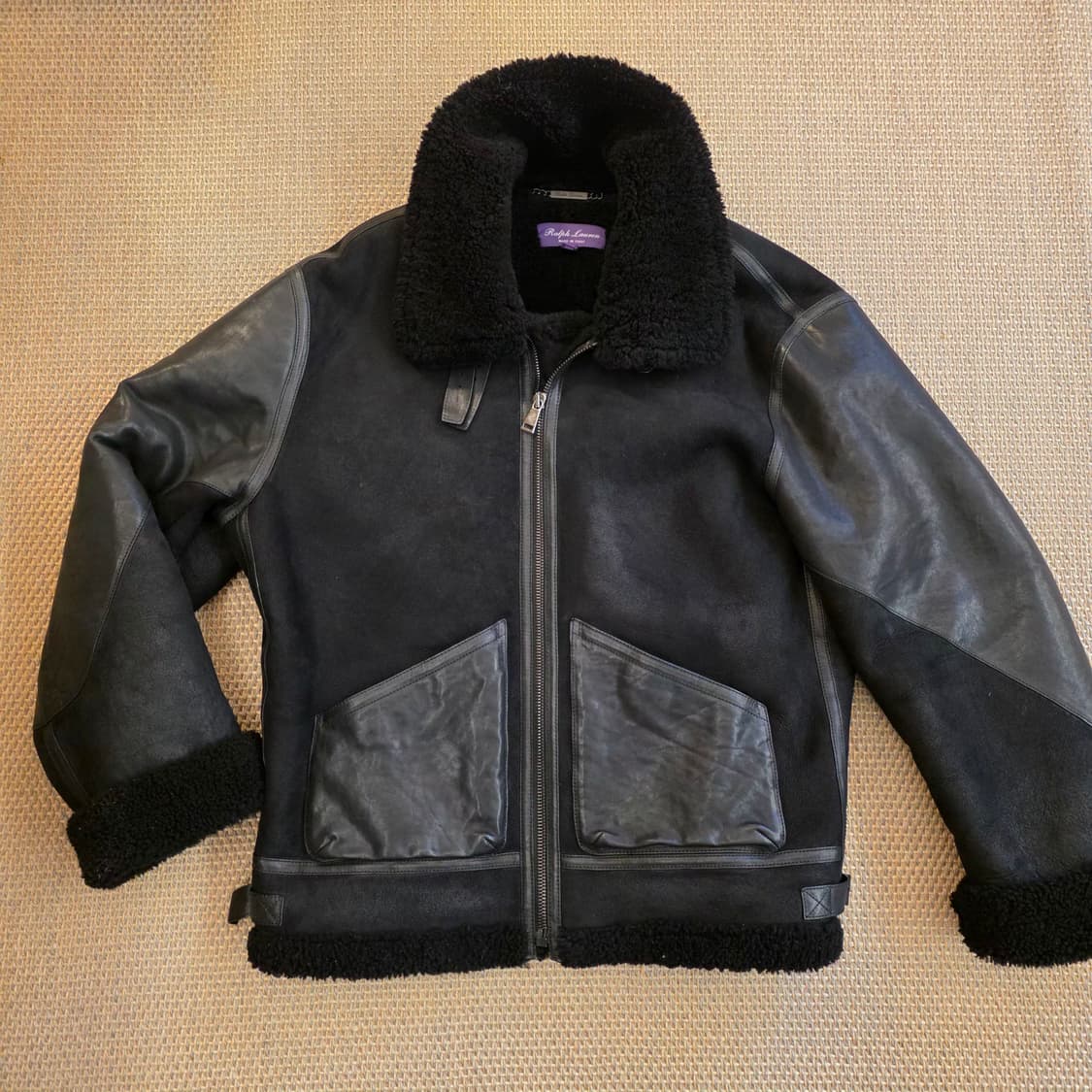 랄프로렌 퍼플라벨 이탈리안 최고급 새끼양 시어링 B-3 무스탕 자켓 상품이미지1