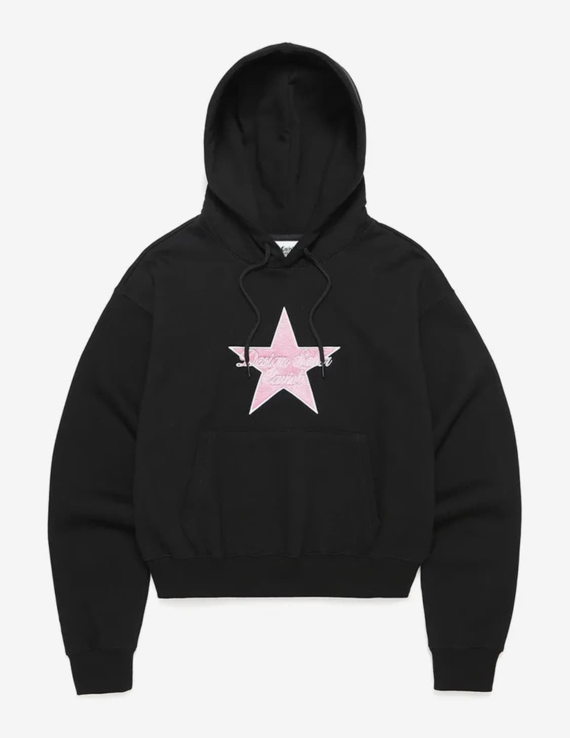 카비시 W STAR LOGO CROPPED HOODIE BLACK 상품이미지3