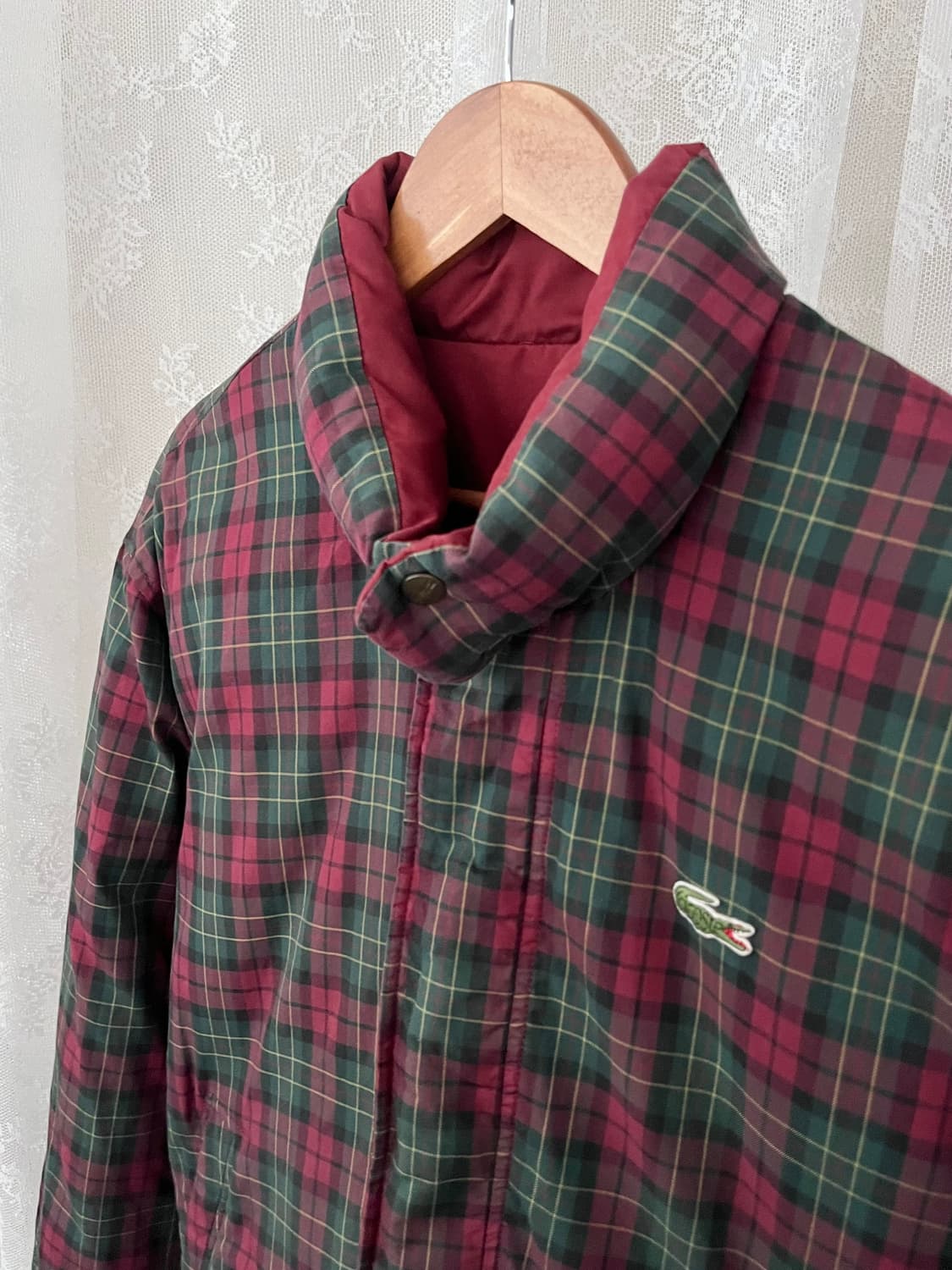 100) 90s 빈티지 라코스테 리버시블 패딩 점퍼 상품이미지6