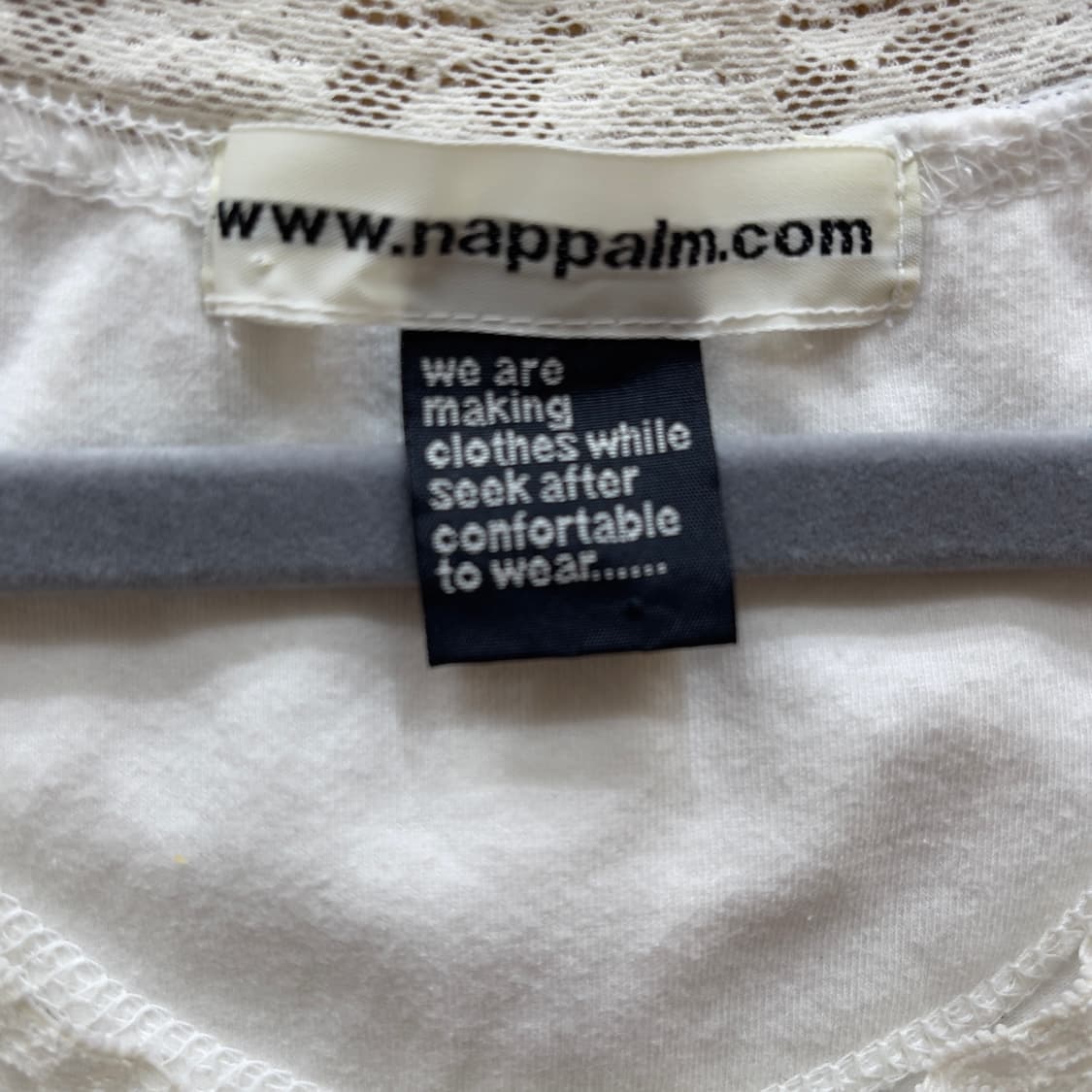 일본빈티지 nappalm 쥬얼리 프린트 레이스나시 상품이미지3