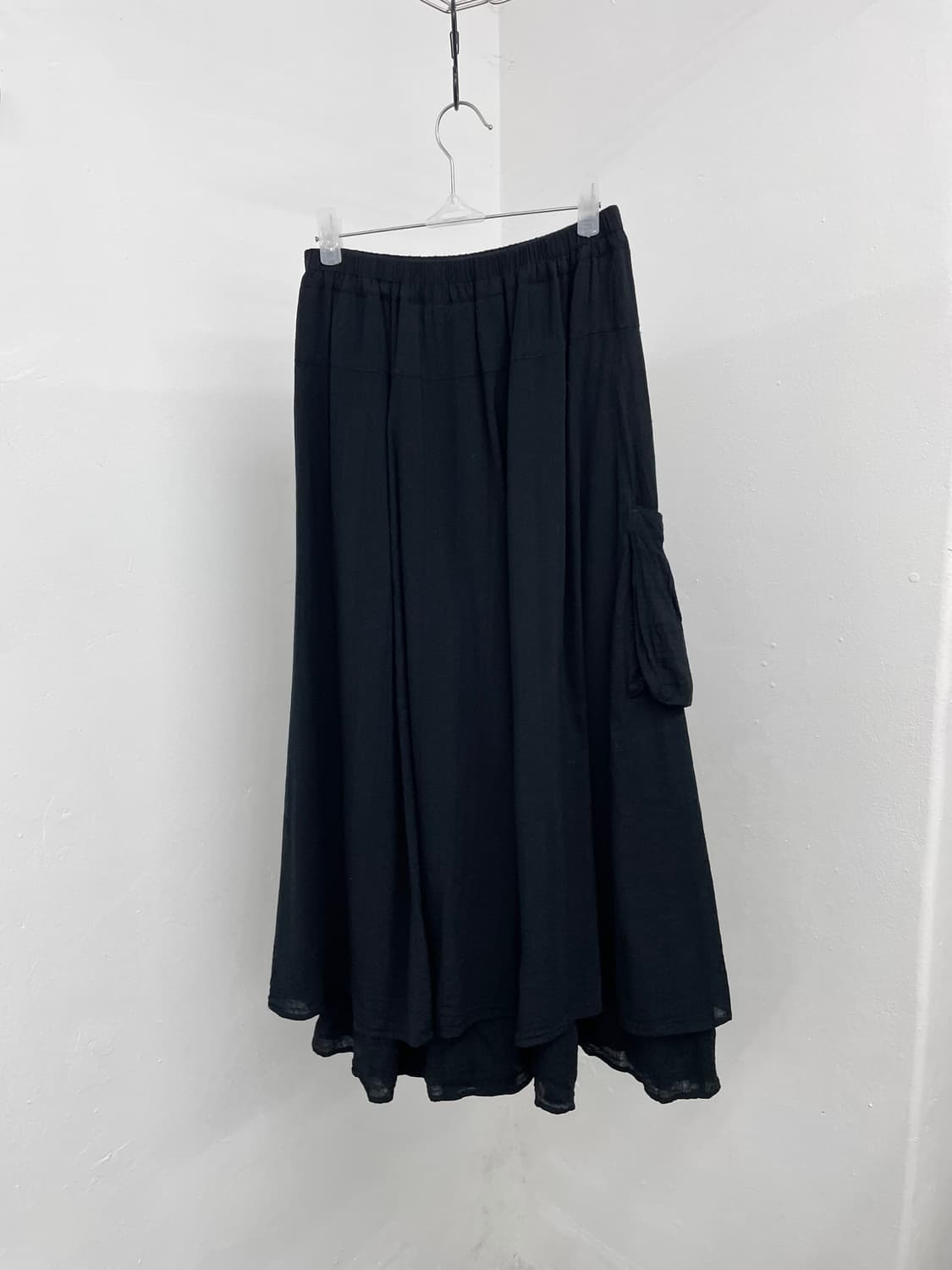 블랙 포켓 디테일 롱스커트 상품이미지7