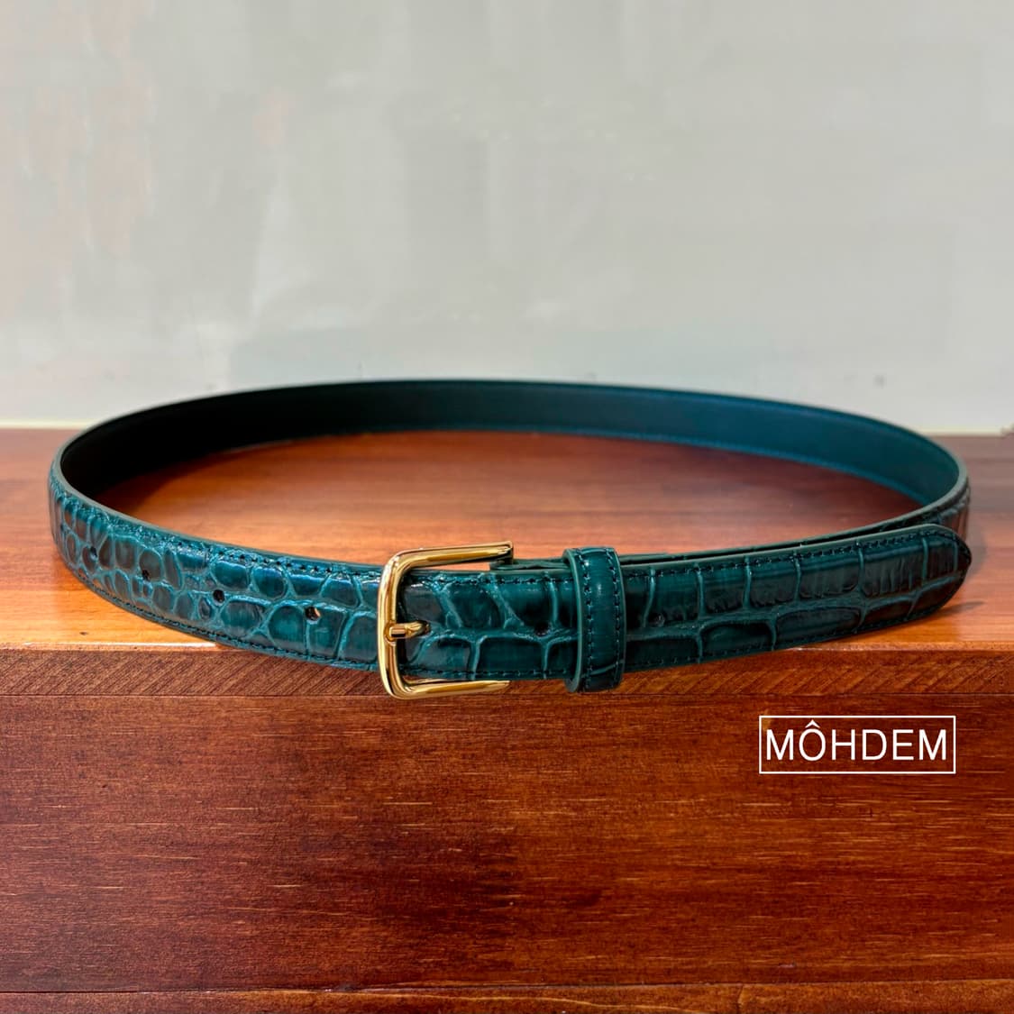 [Unisex] 크로커 레더 골드 벨트 상품이미지1