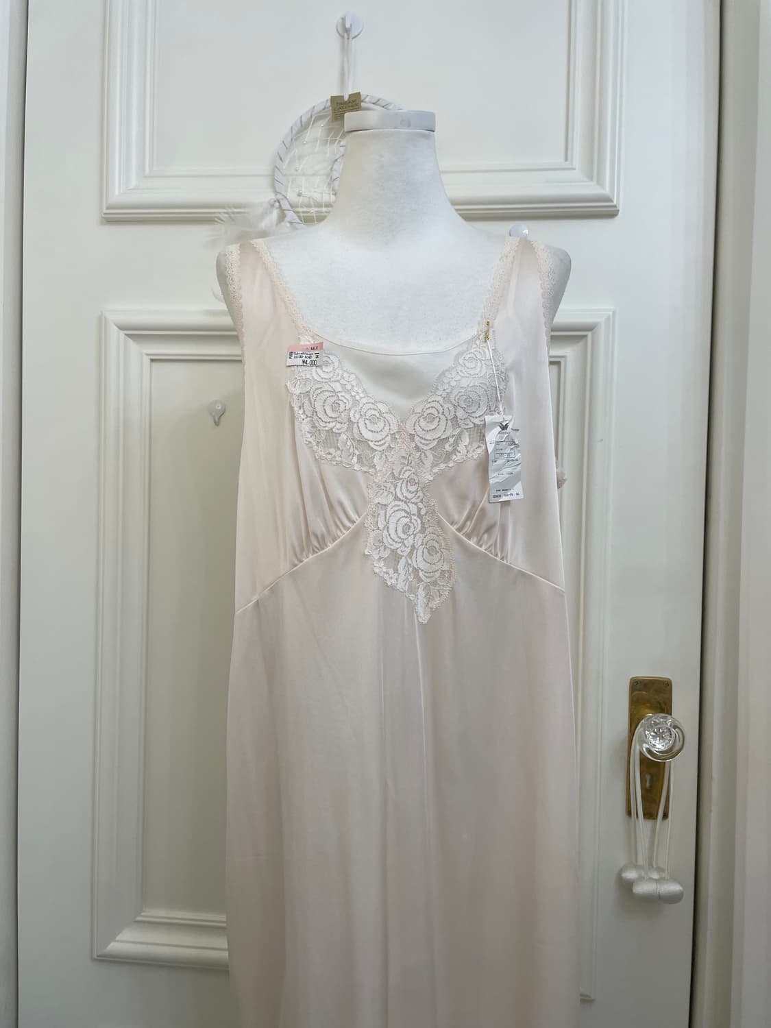 sheer pink lace point shirring slip opc 상품이미지5