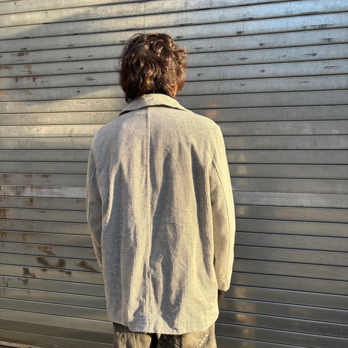 HAI SPORTING GEAR 그레이 코듀로이 & 스웻 믹스 자켓 상품이미지4