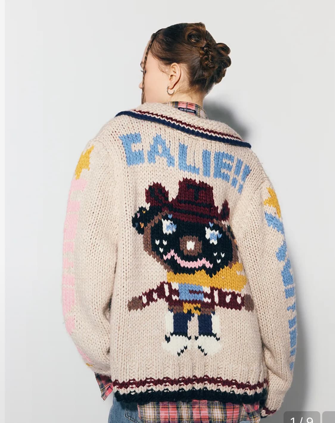 애즈이프캘리 COWGIRL TEDDY ZIPUP KNIT IVORY 상품이미지1