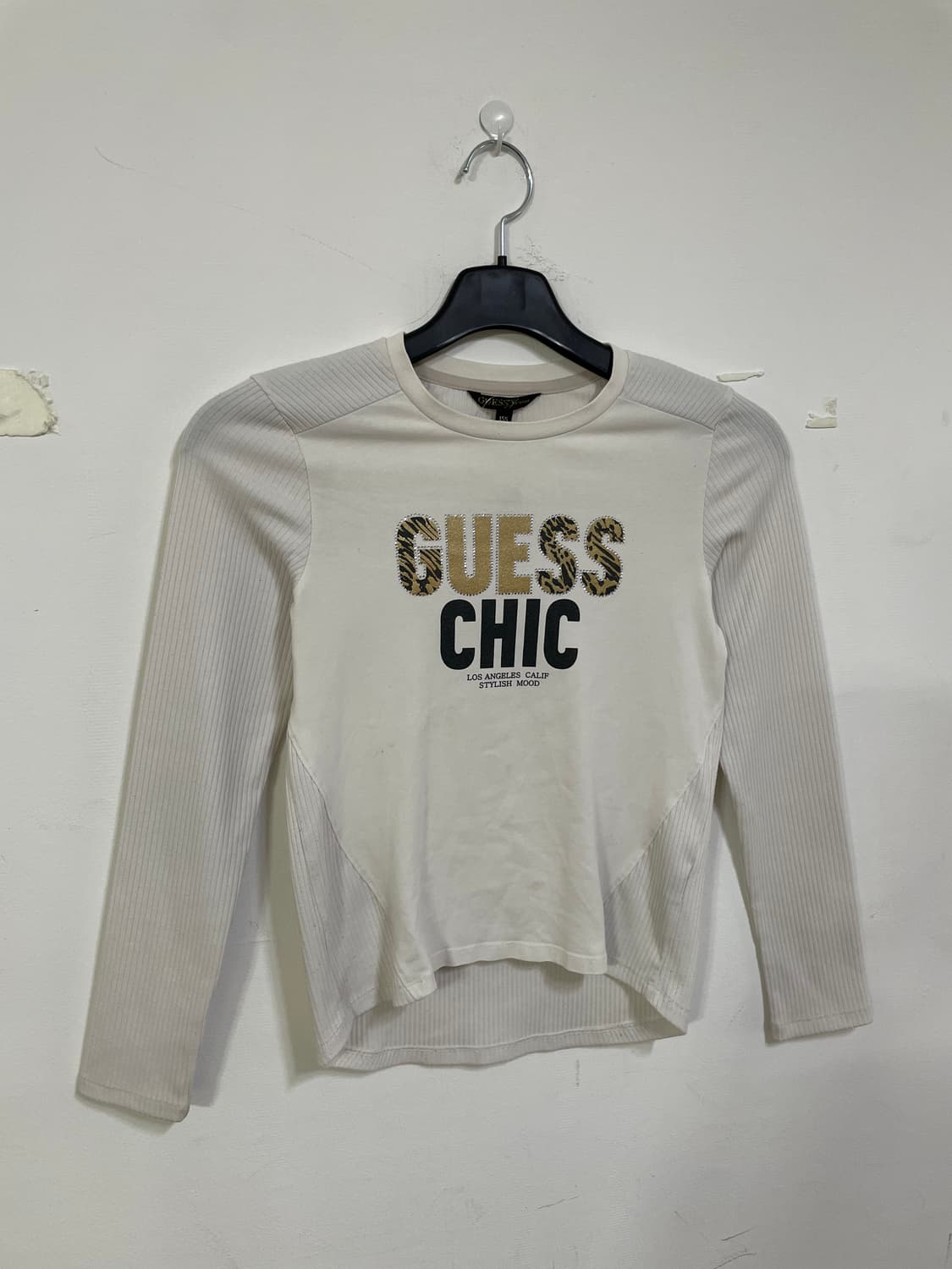 게스 쉬크 긴팔 티셔츠 화이트 상품이미지1