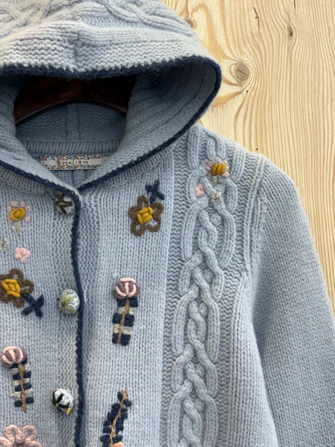 Bucolique 빈티지 플라워 후드 니트 상품이미지5