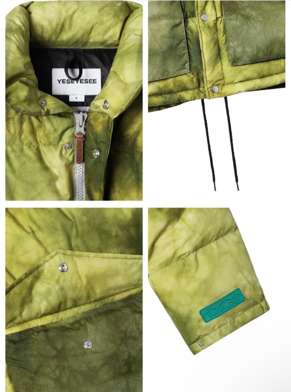 Y.E.S Dyed Down Jacket Lime 상품이미지6